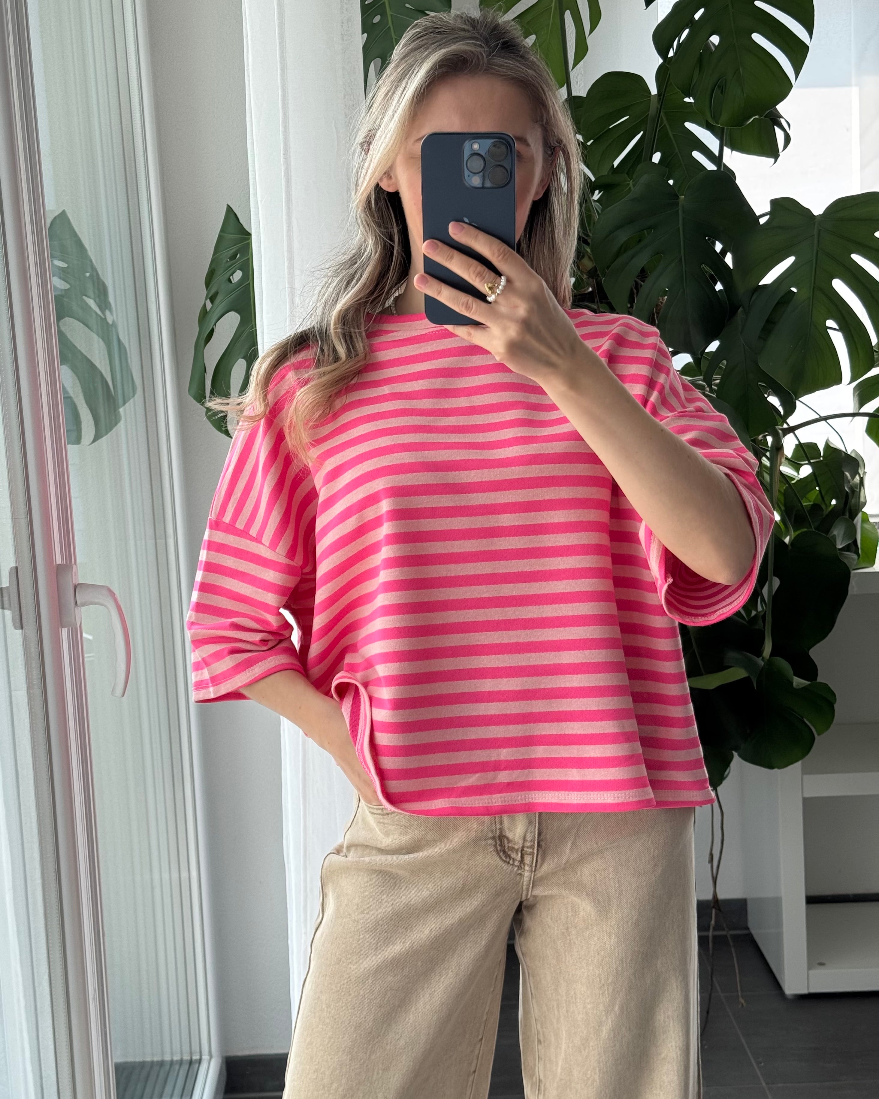 Shirt Streifenliebe Rosa Pink