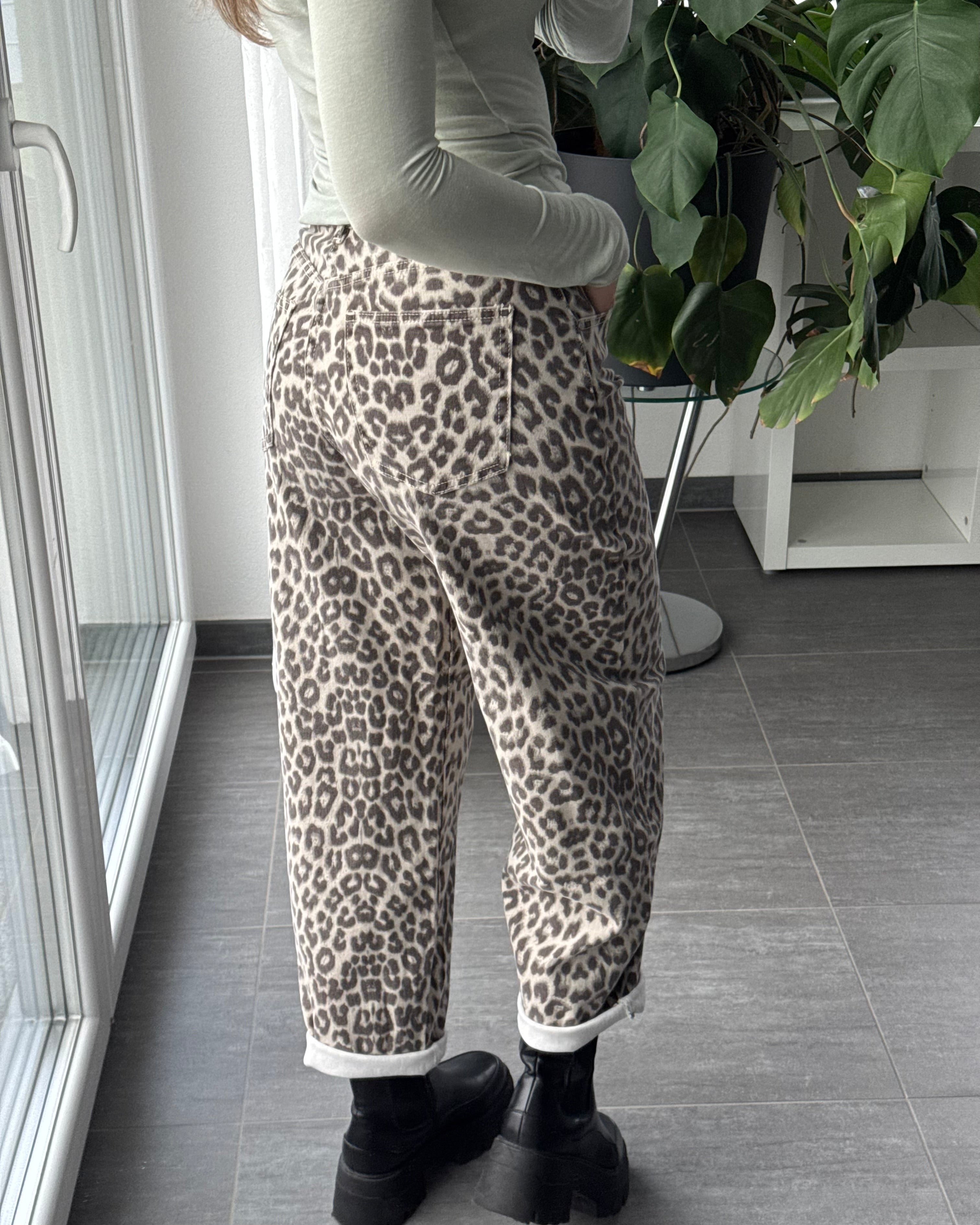 Stretch Balloon Jeans Leo Pard