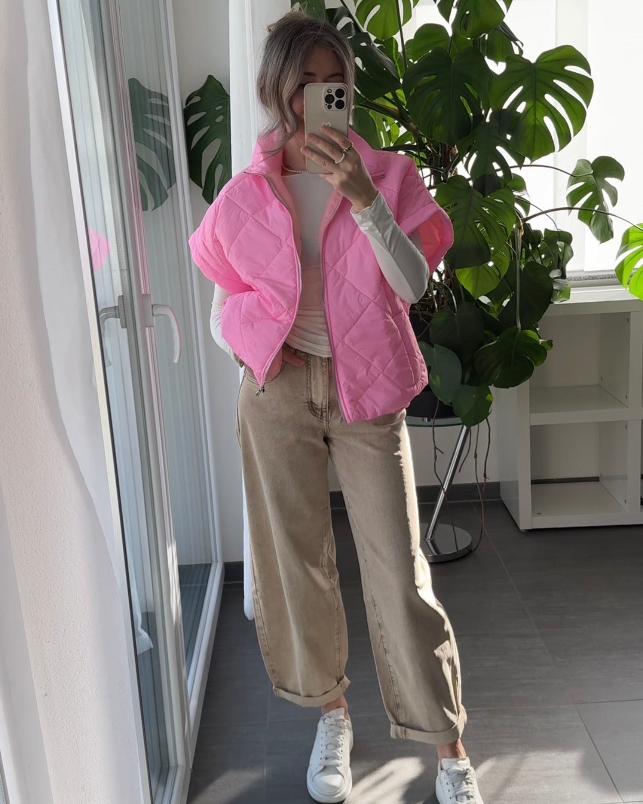 Stretch Balloon Jeans Dark Beige