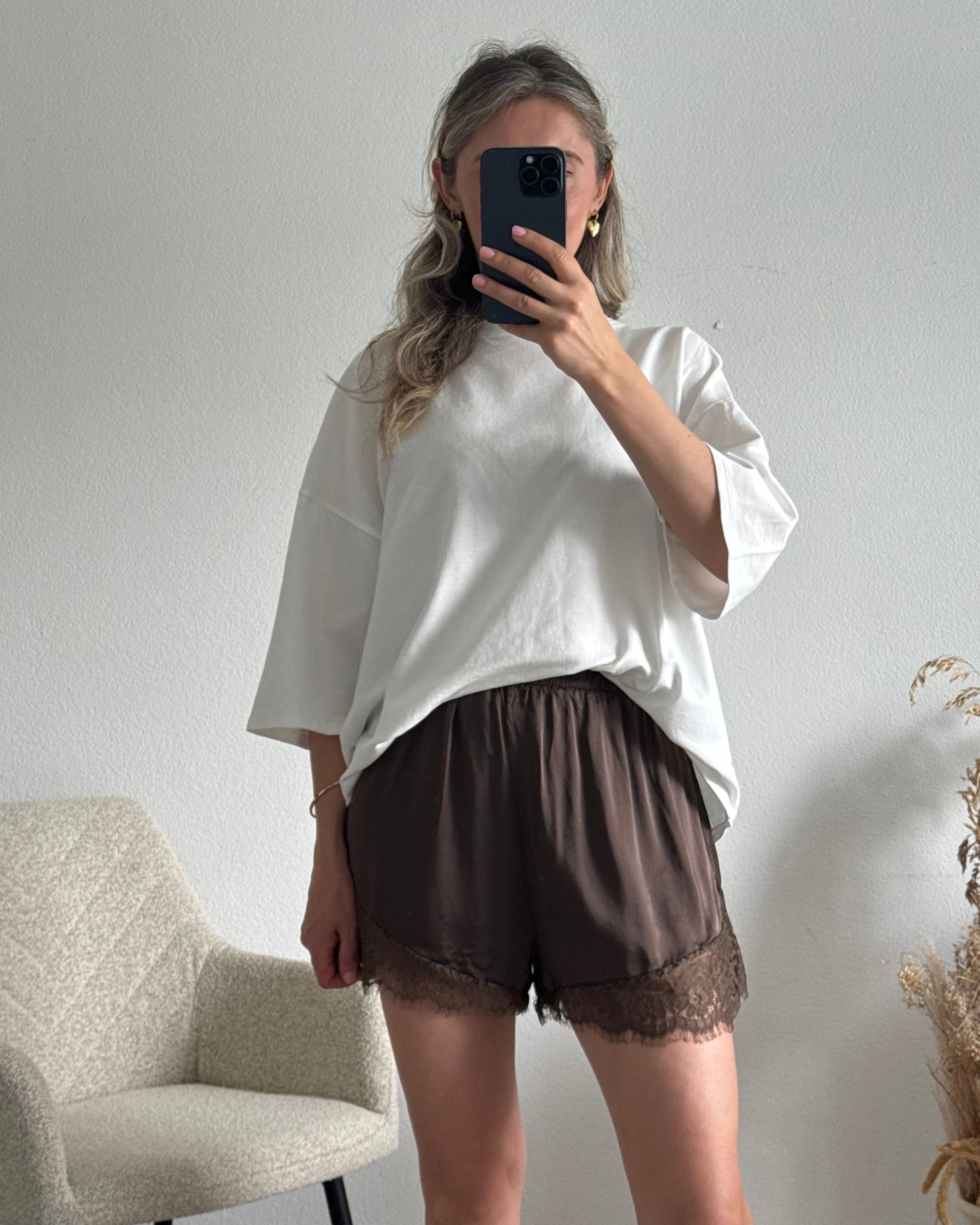 Spitzen Shorts Braun