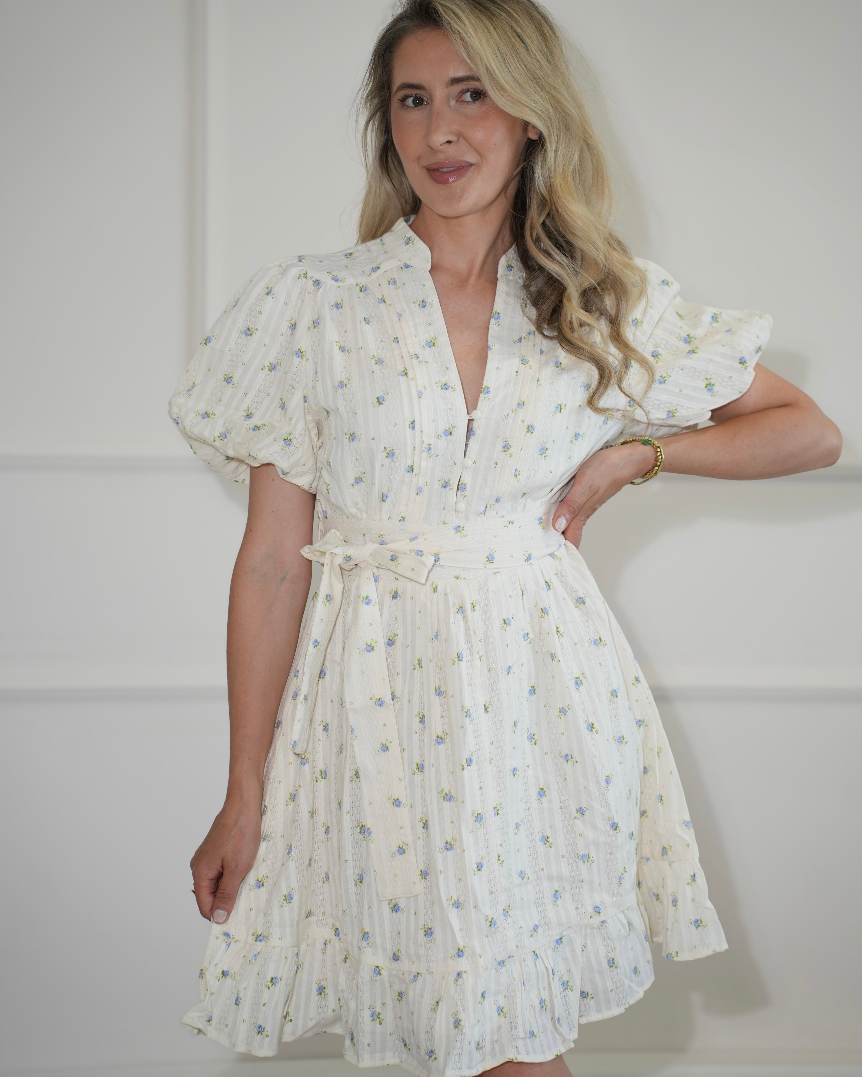 Musselinkleid Summer Romance Blau