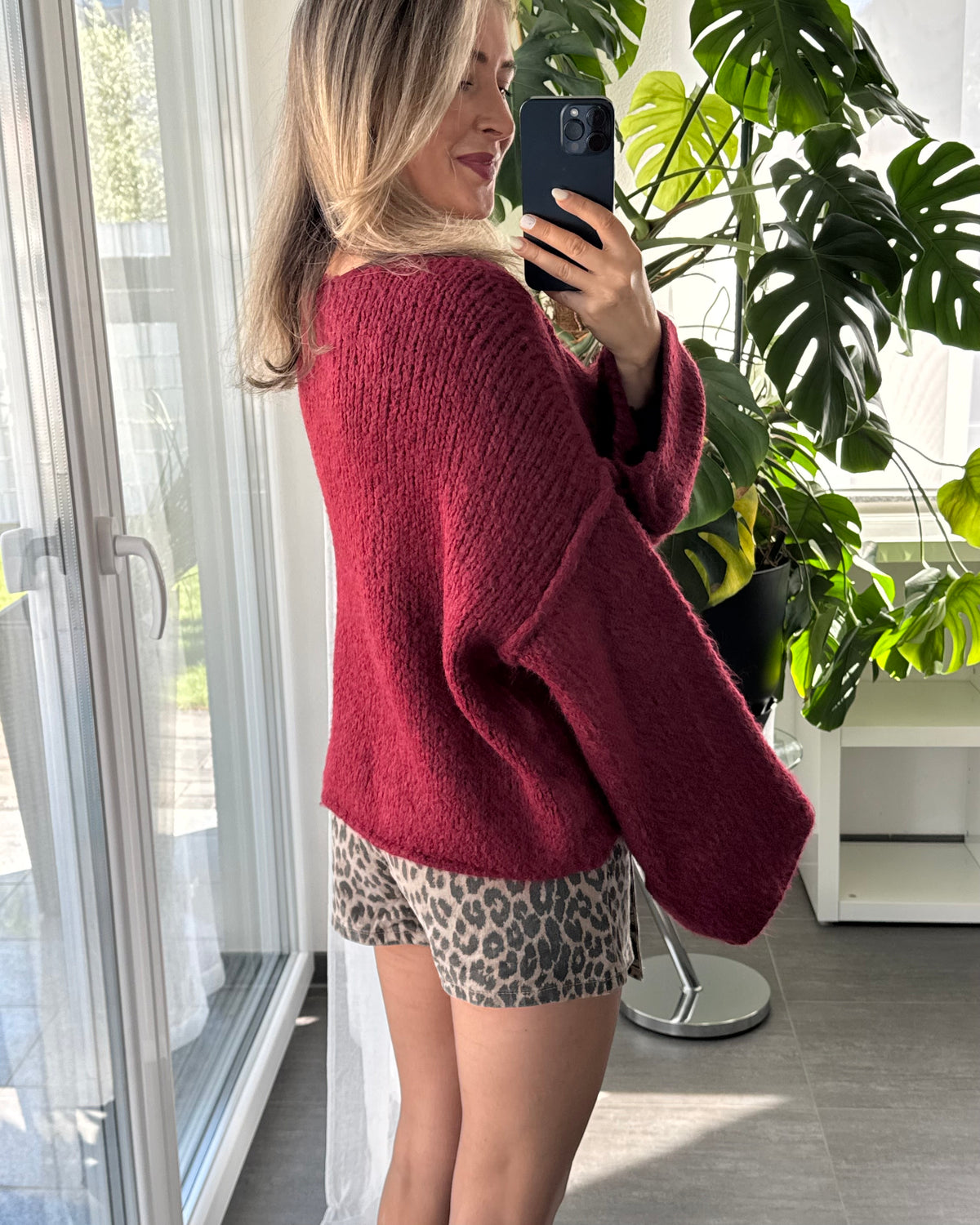 Strickpullover Fluffy Bordeaux