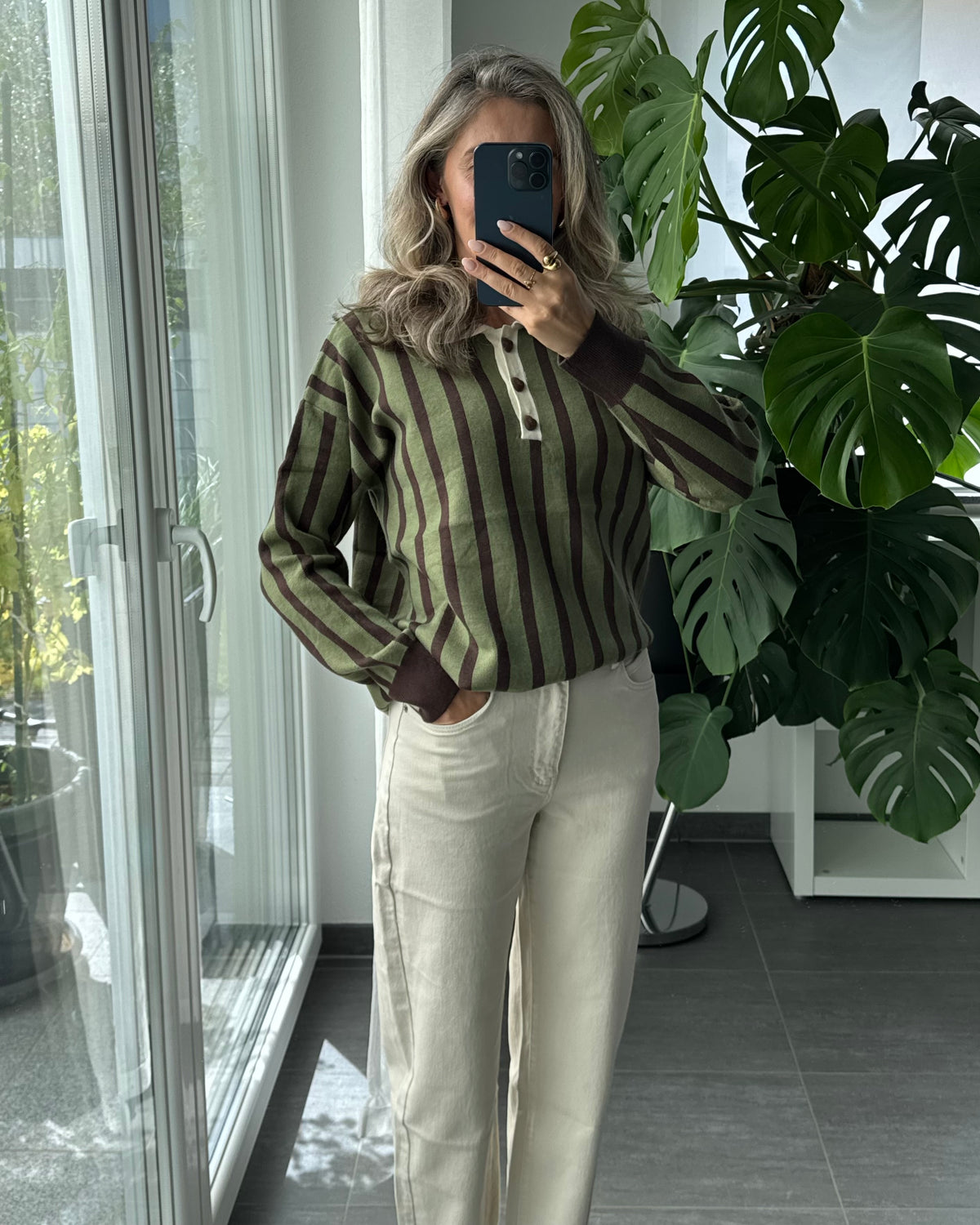 Strick-Polo Amélie Army Grün