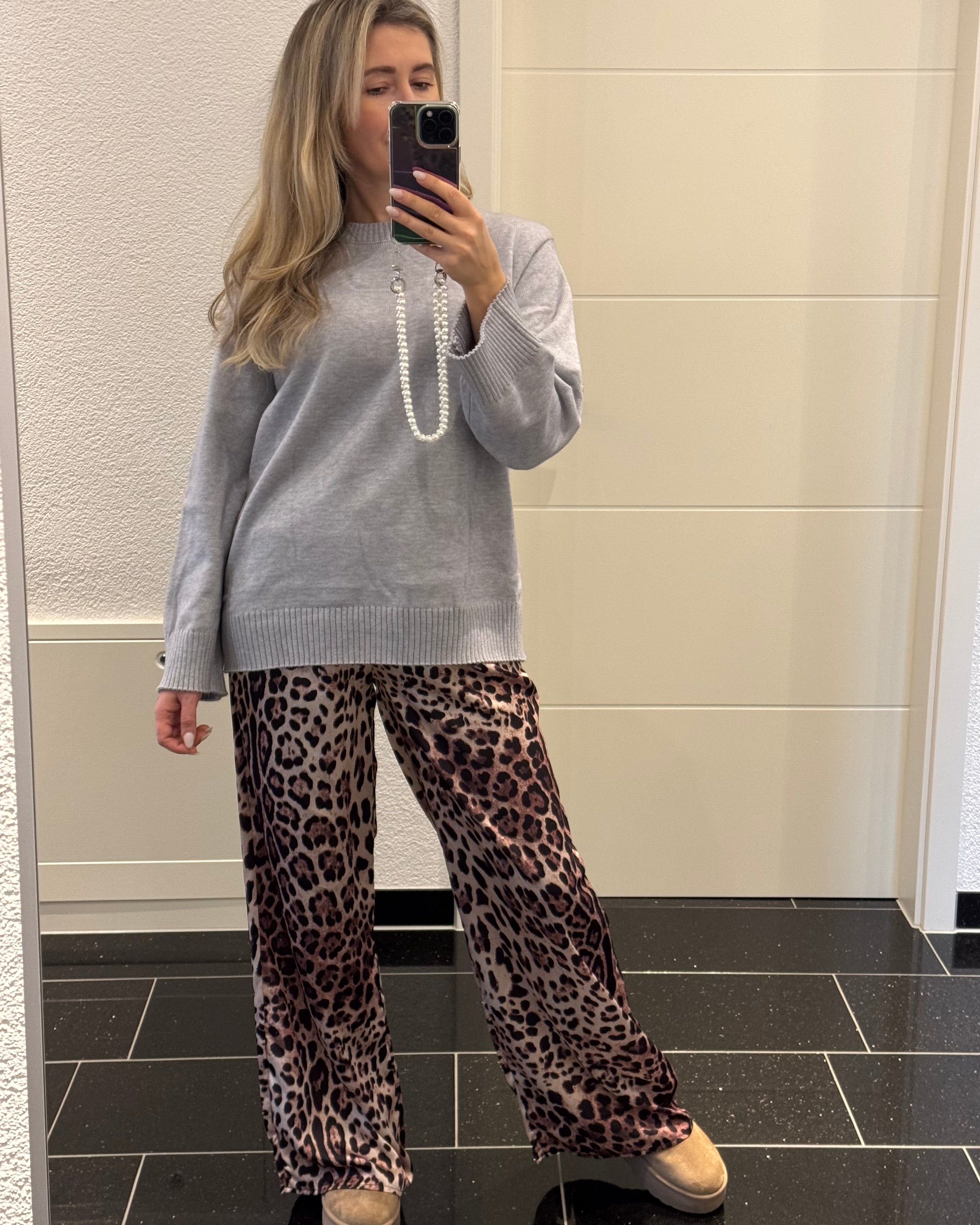 Long Pullover Oversize GRAU