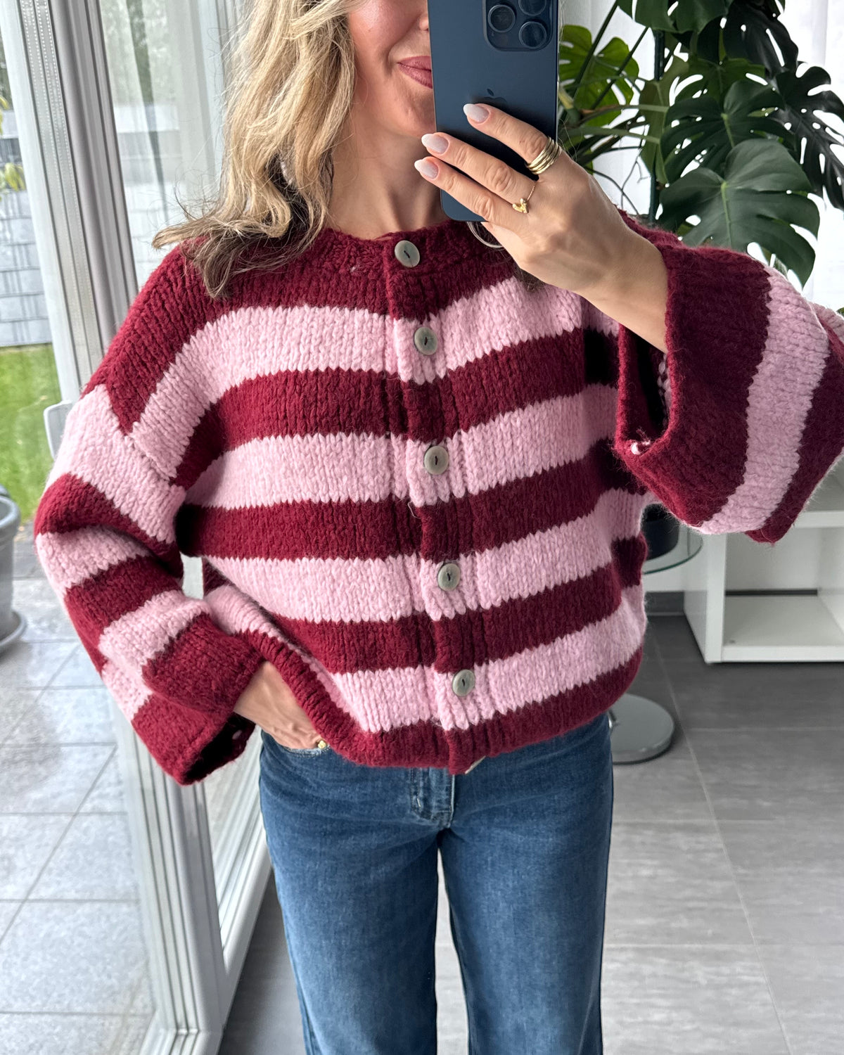 Strickjacke Molly Bordeaux Rosa