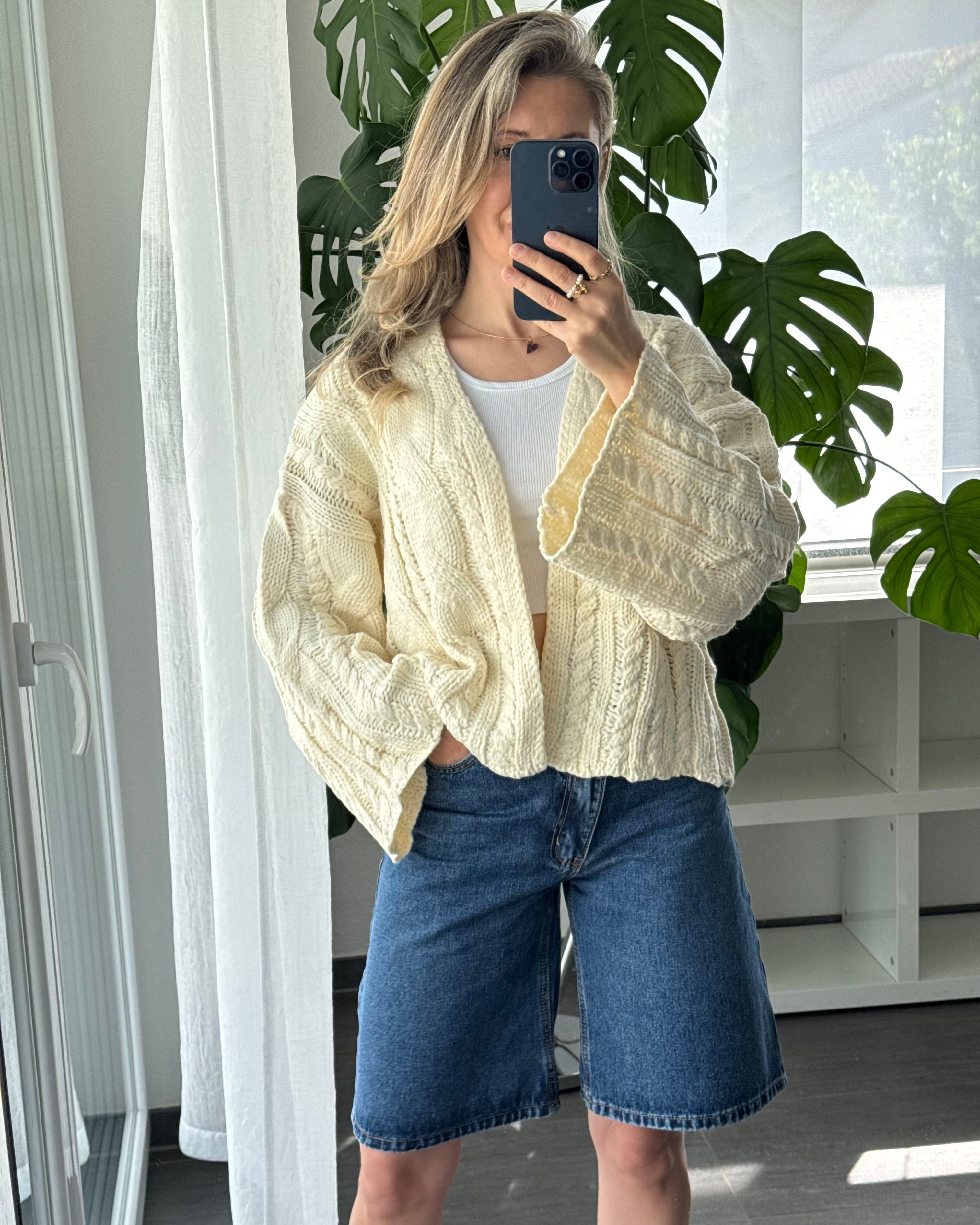 Offener Cardigan Creme