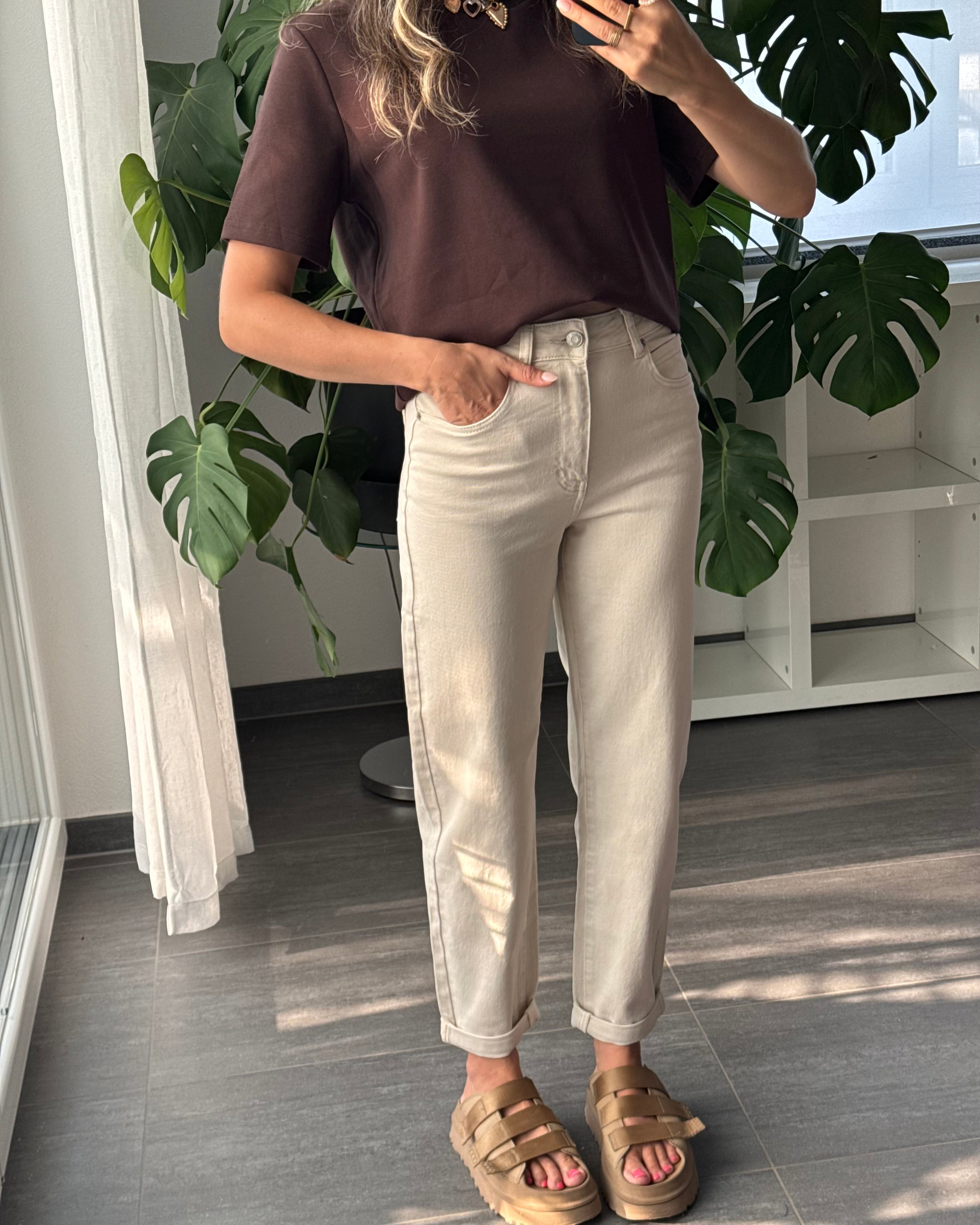 MOM JEANS Beige
