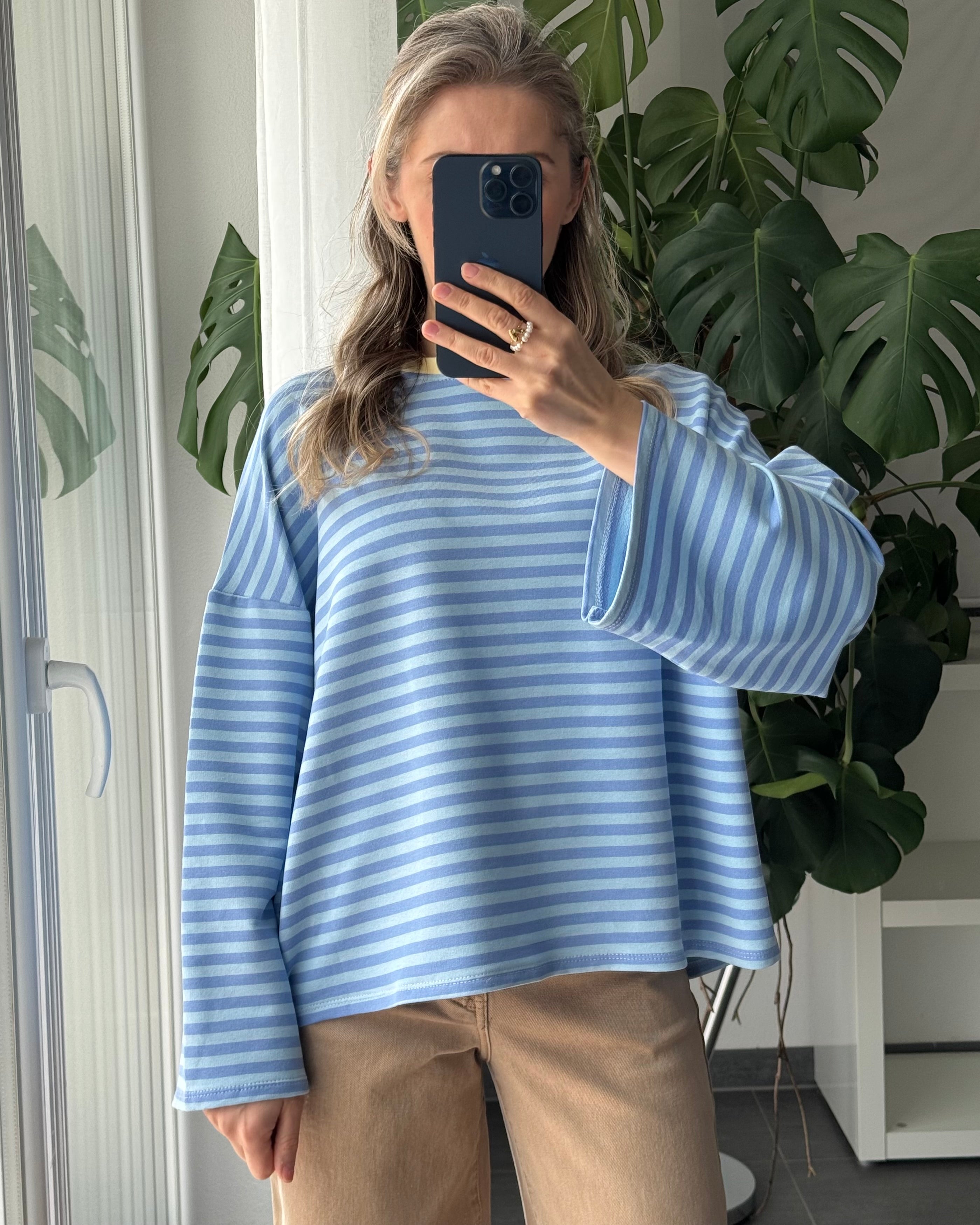 Sweater Streifenliebe Blau