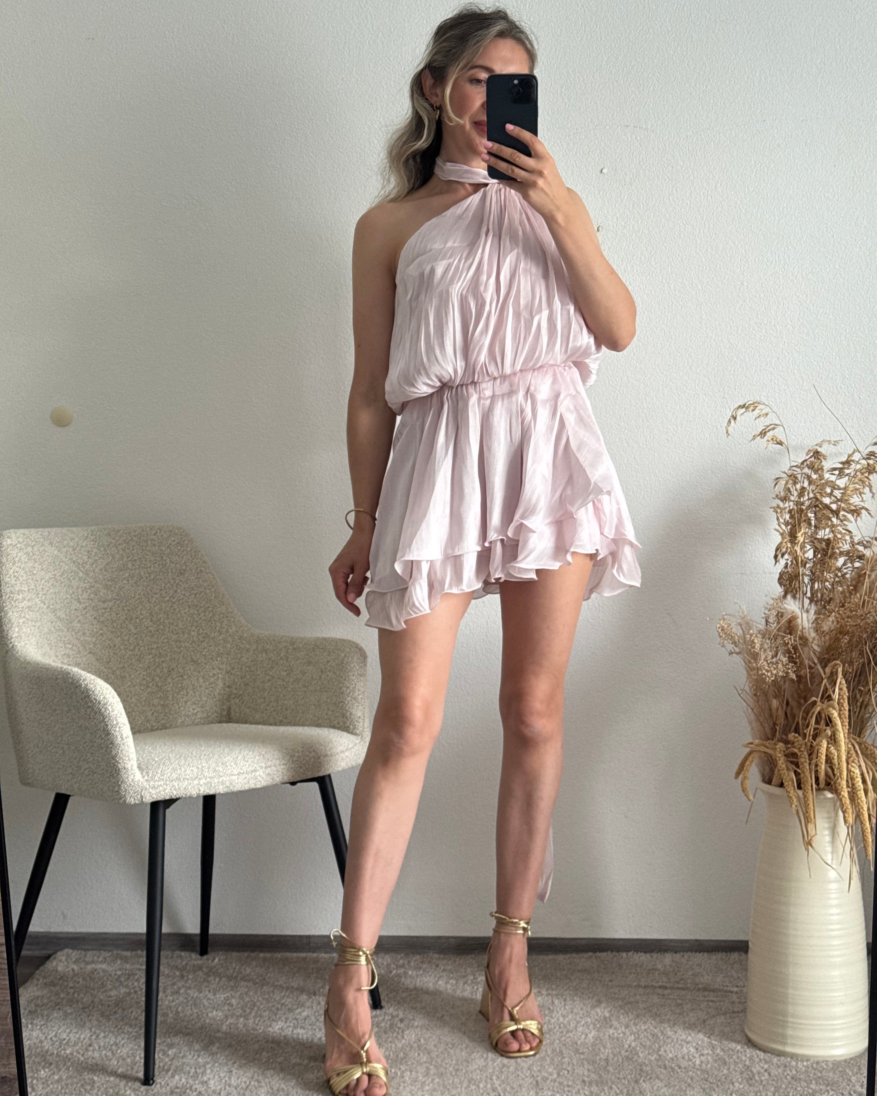 Golden Hour Mini Kleid rosa