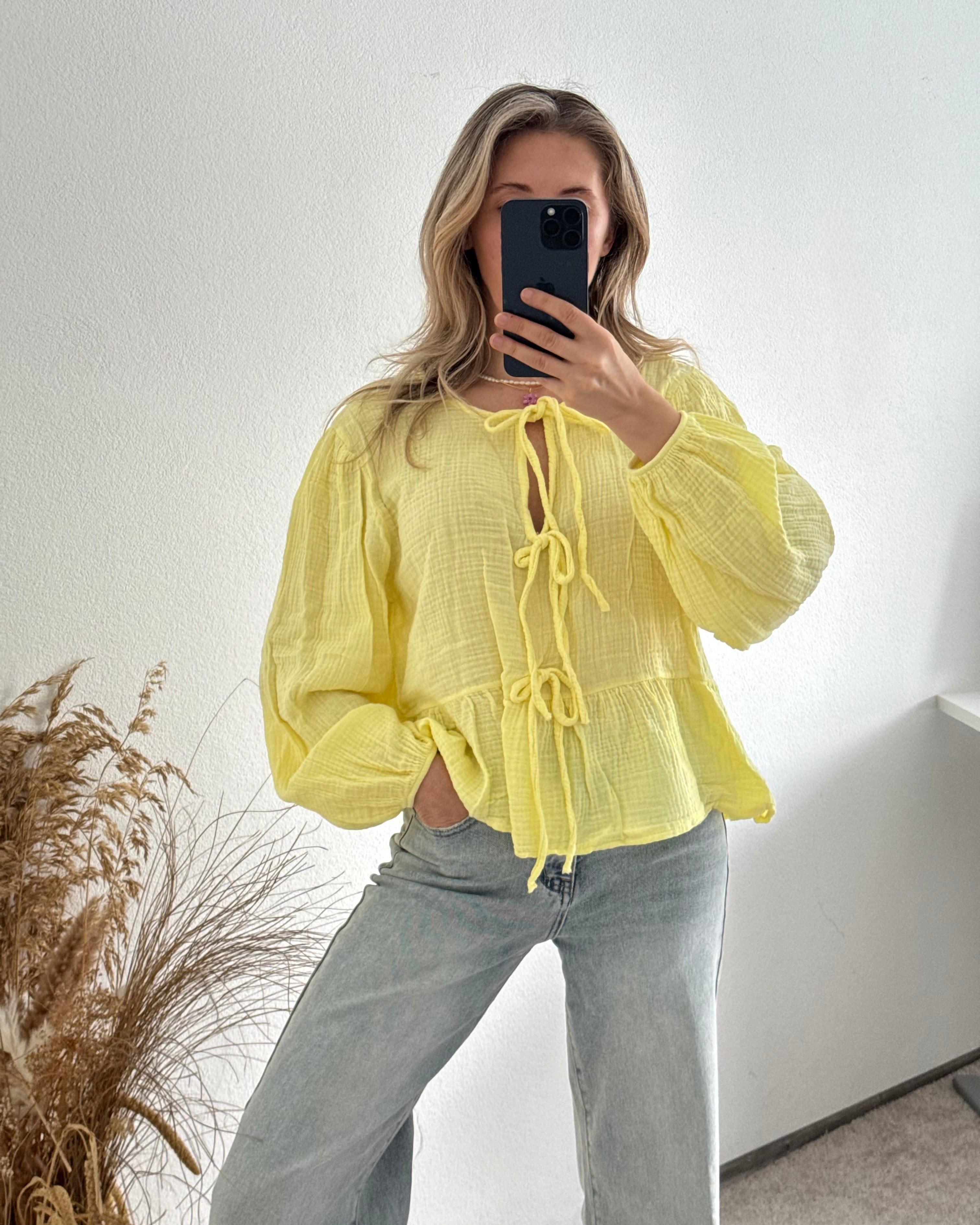 Musselinbluse Melly Pastellgelb