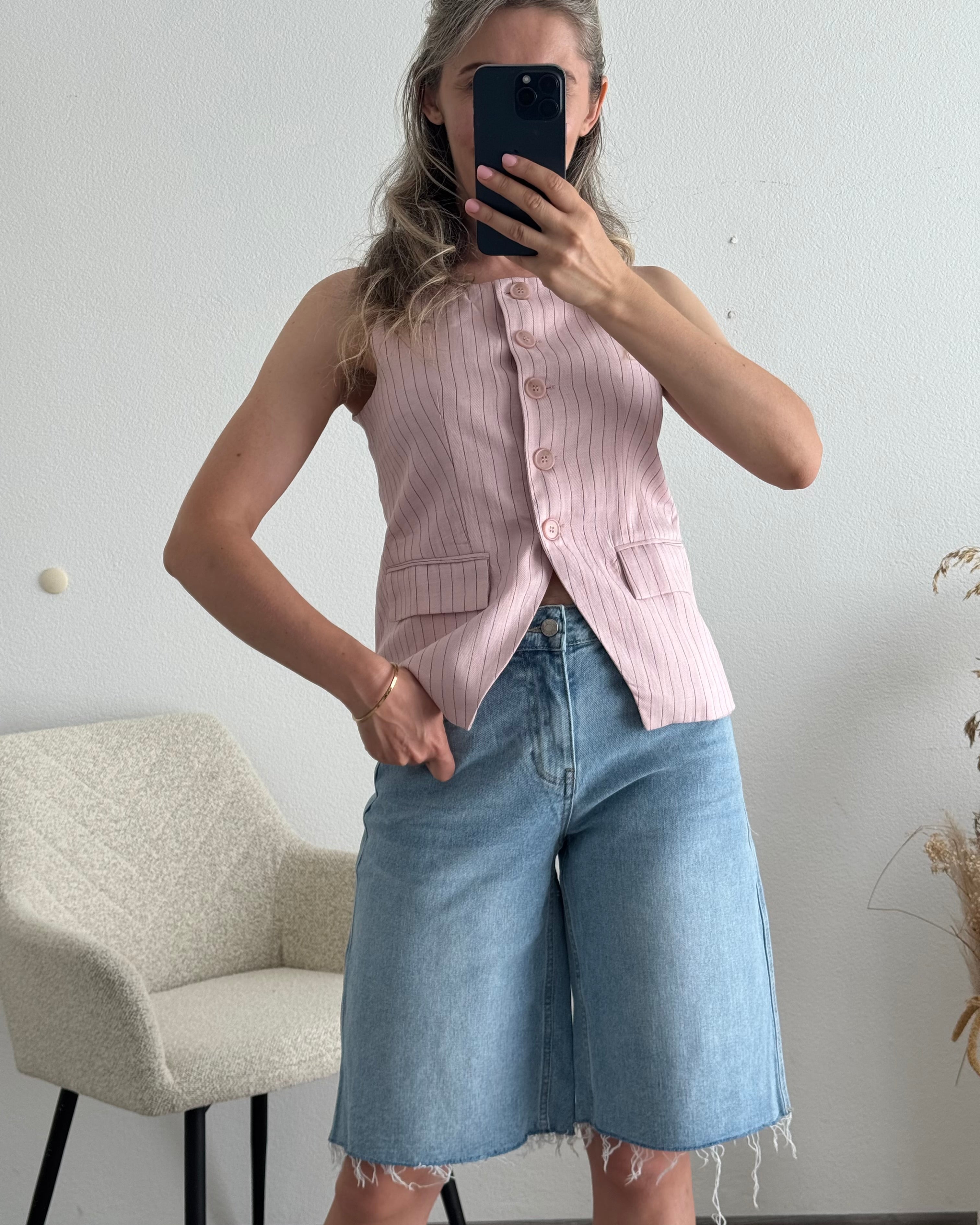 Weste pinstripes rosa