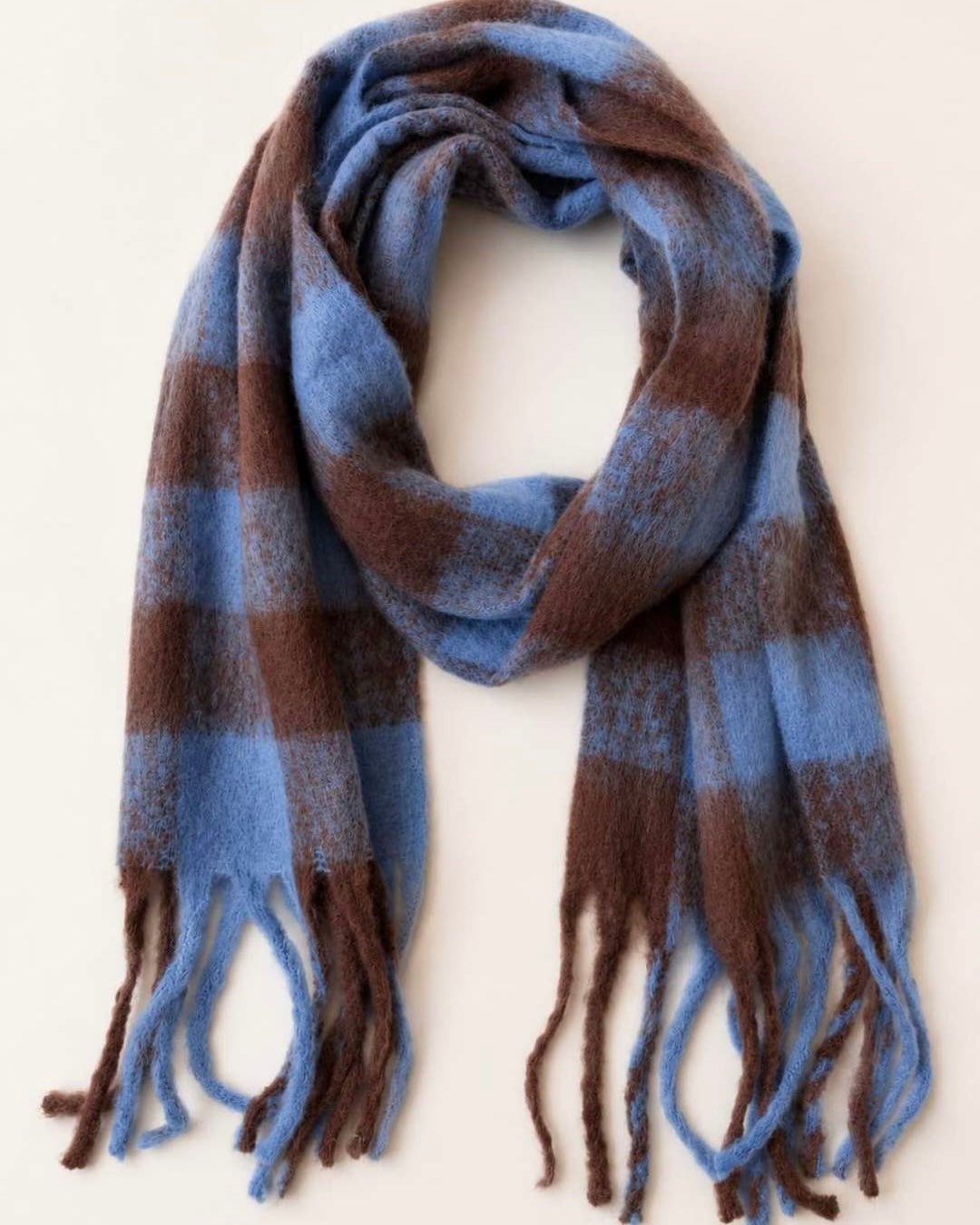 Rosalie Check Schal Blau/Braun