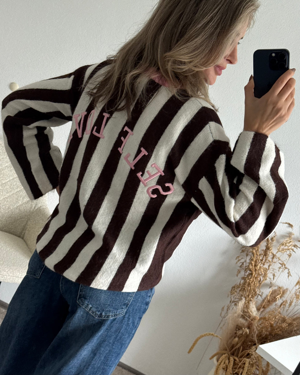 Strickpullover Self Love Chocolate Pink