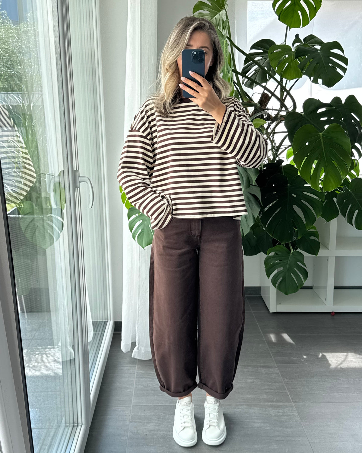 Stretch Ballon Jeans Braun