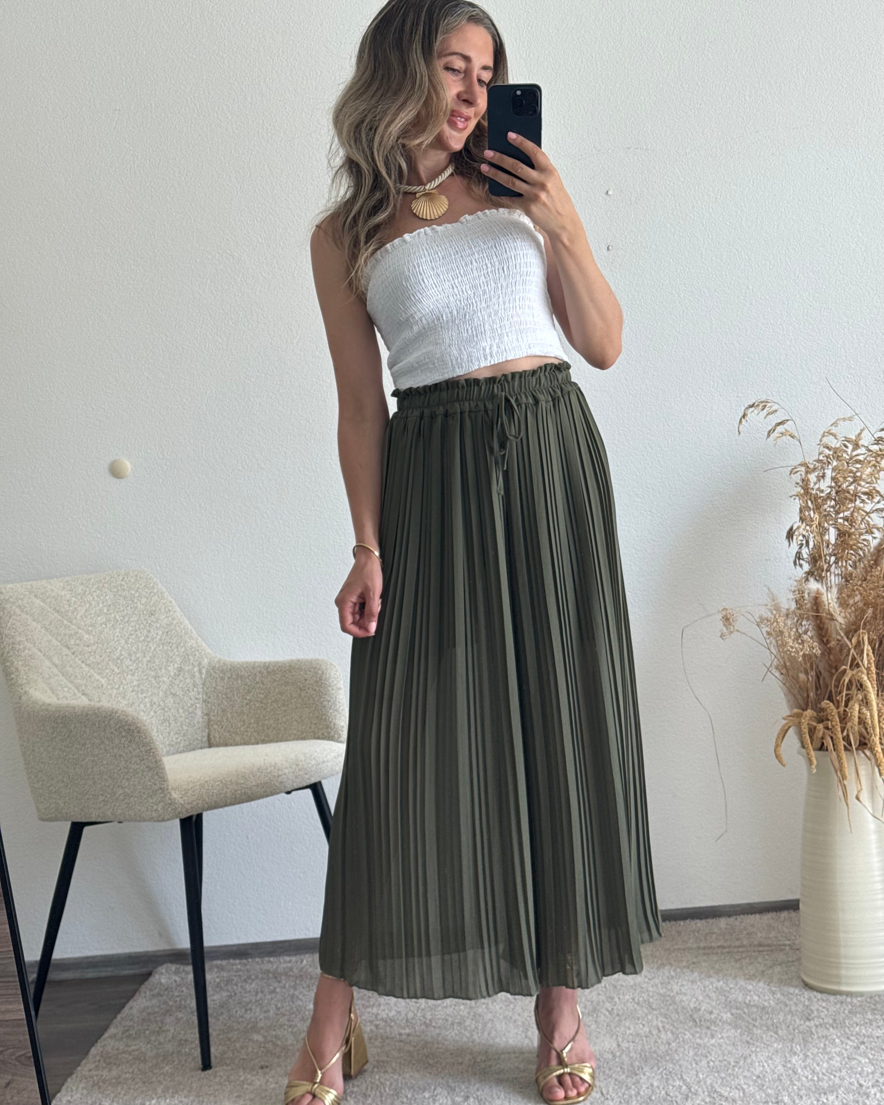 Plisseehose Khaki