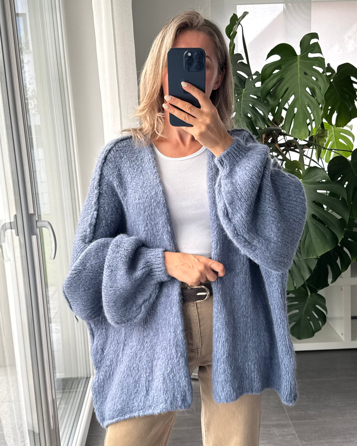 Offener Oversize Cardigan Lea Blau