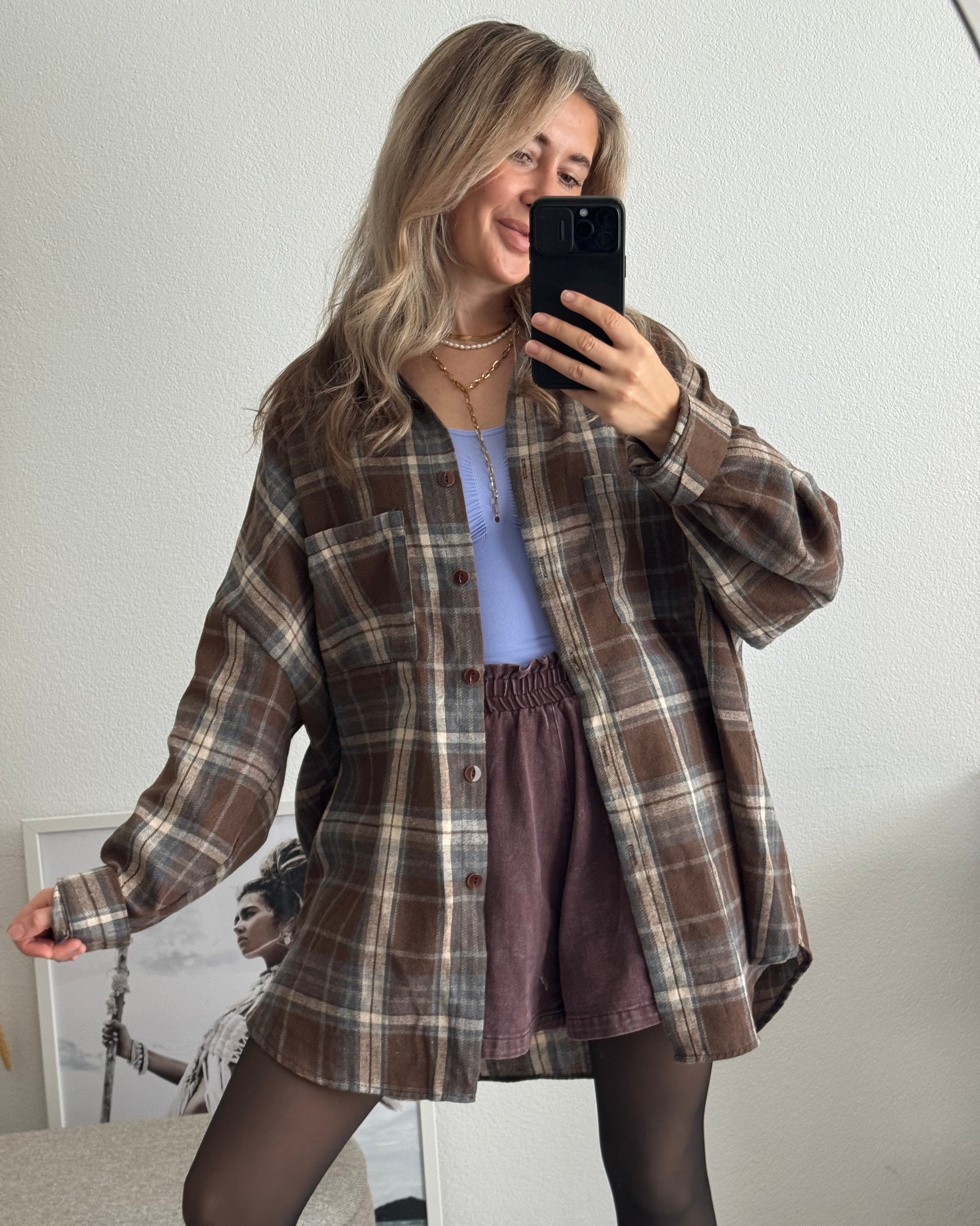 Baumwollhemd mit Karomuster