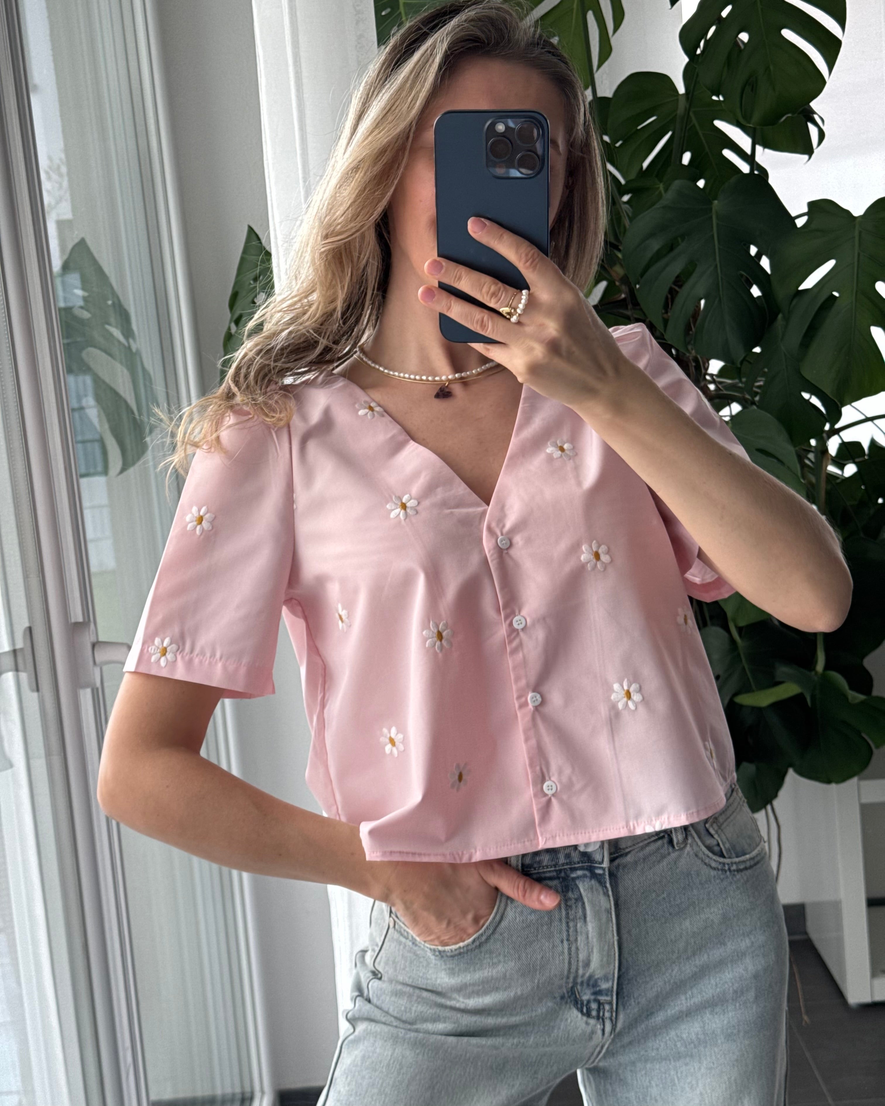 Bluse Flower Kiss Rosa