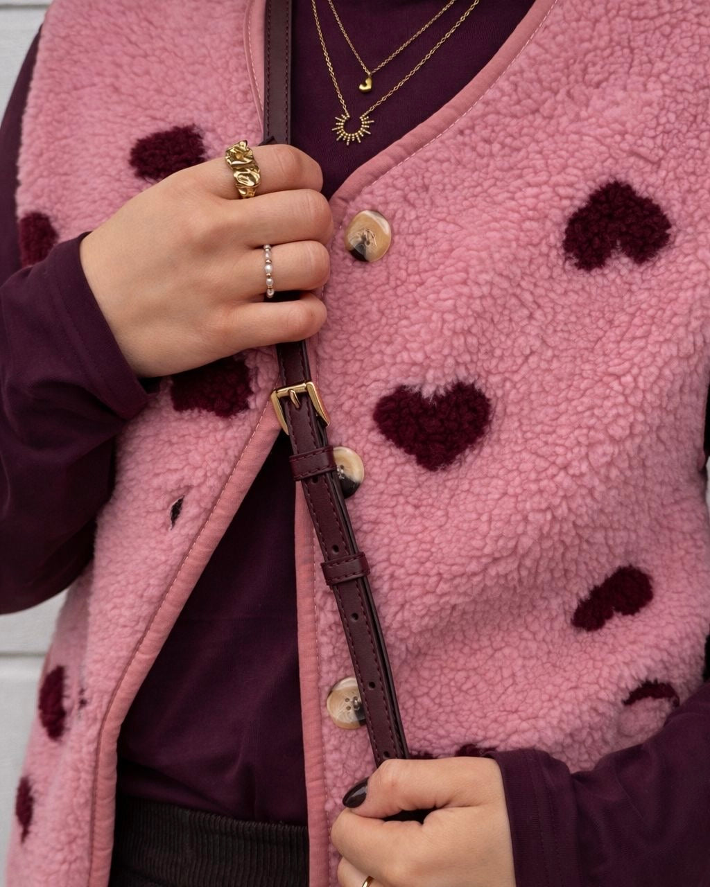 Teddyweste Heart Rosa