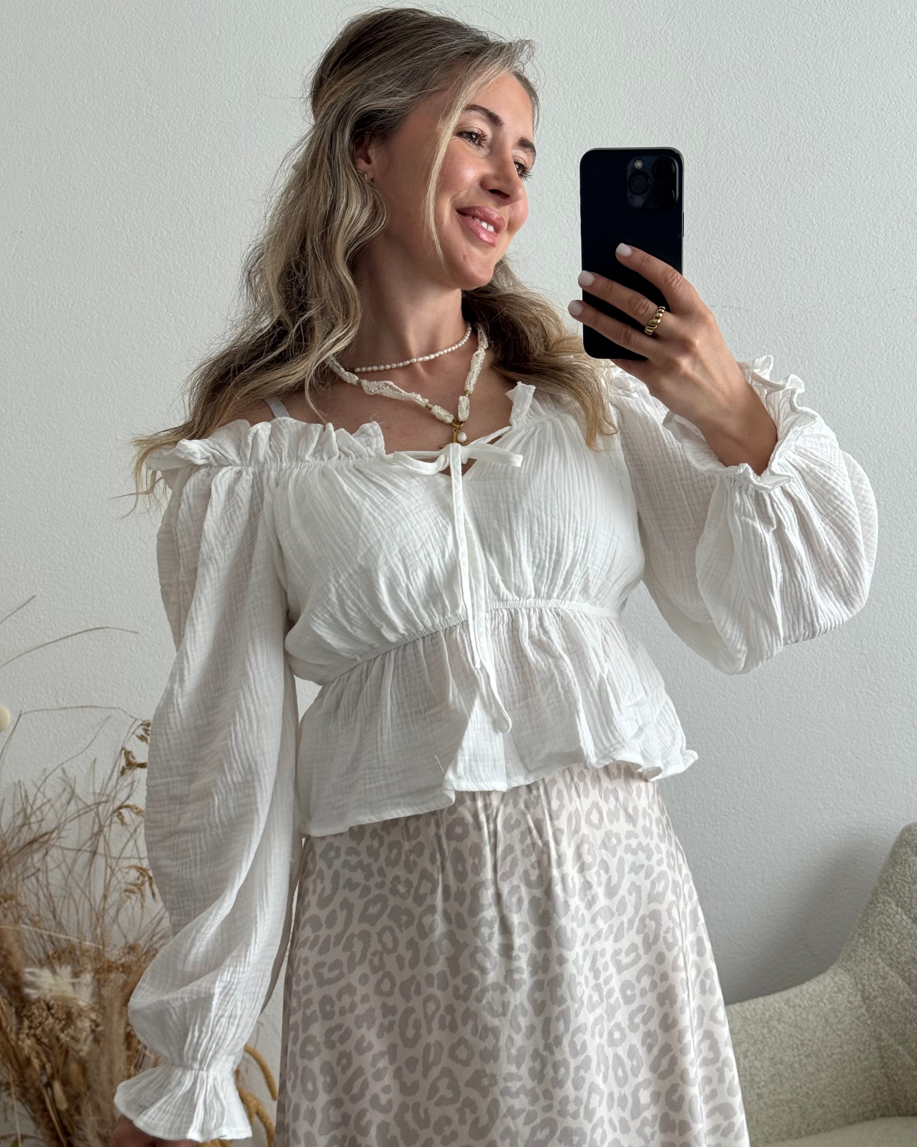 Musselinbluse Bella weiß