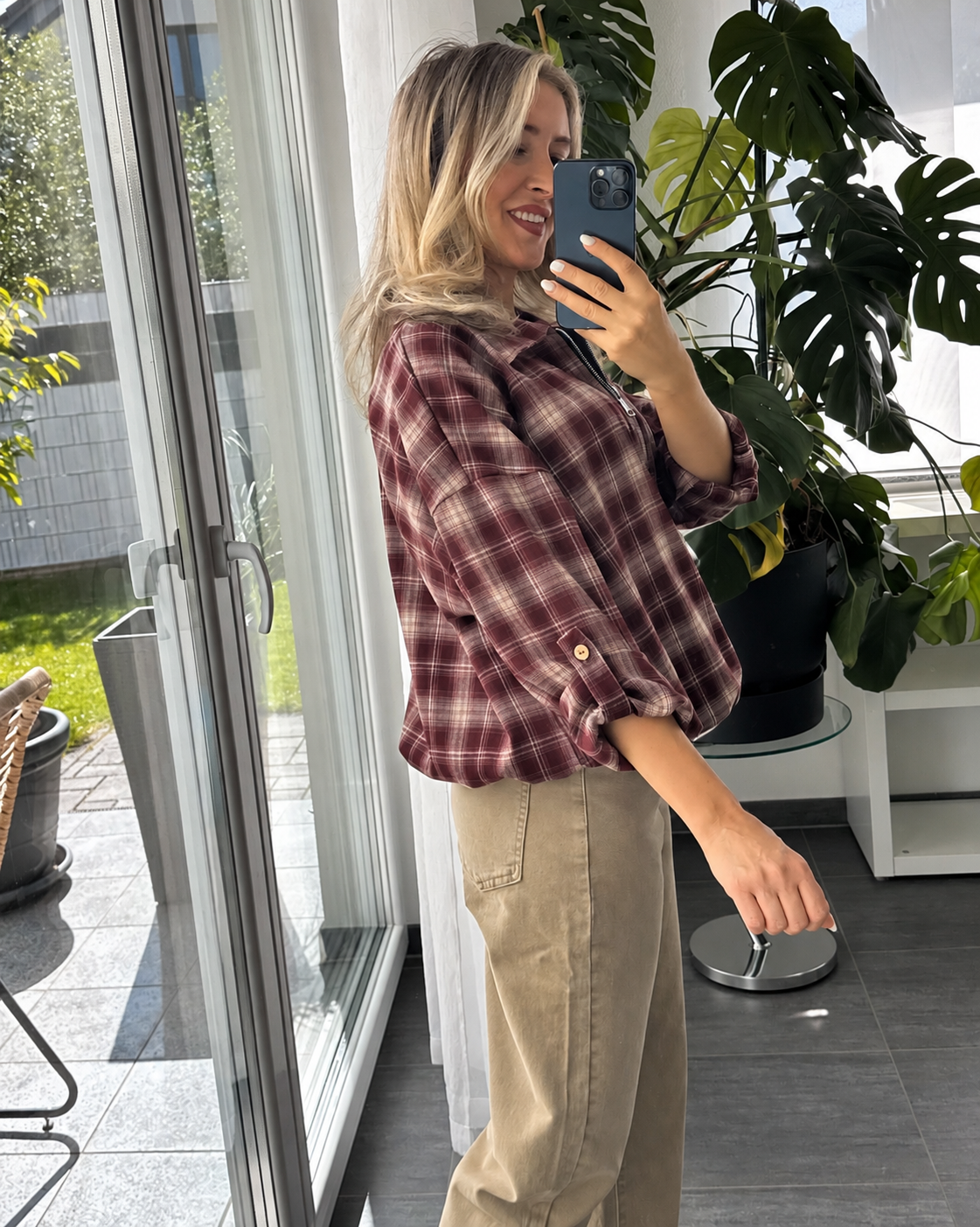 Check Jacket Livia Bordeaux