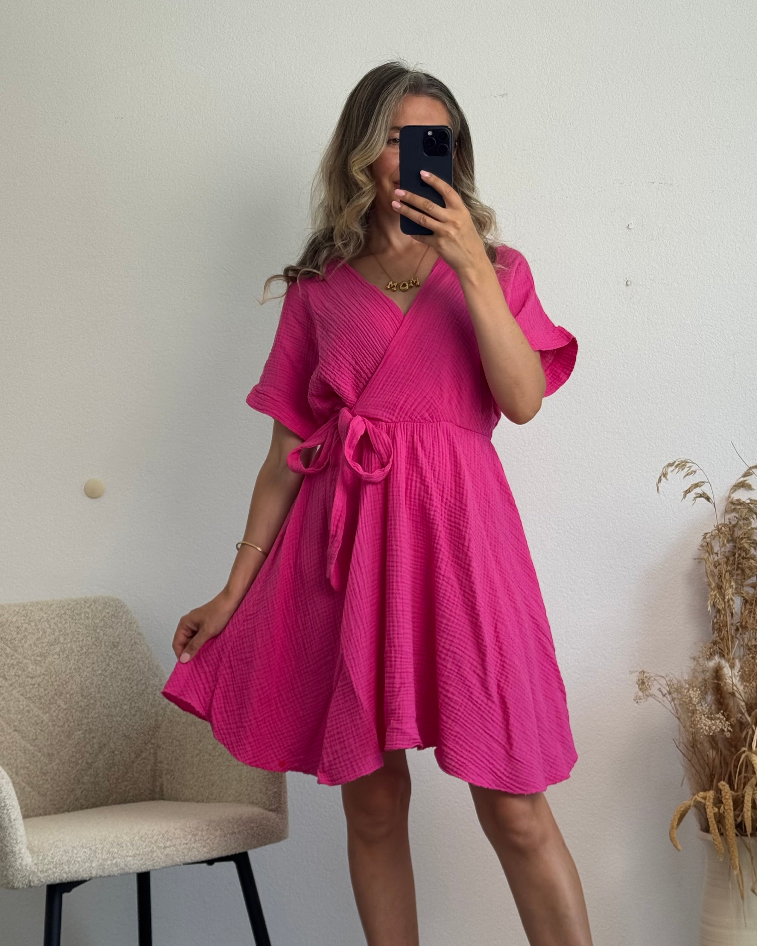 Musselinkleid Ella Pink