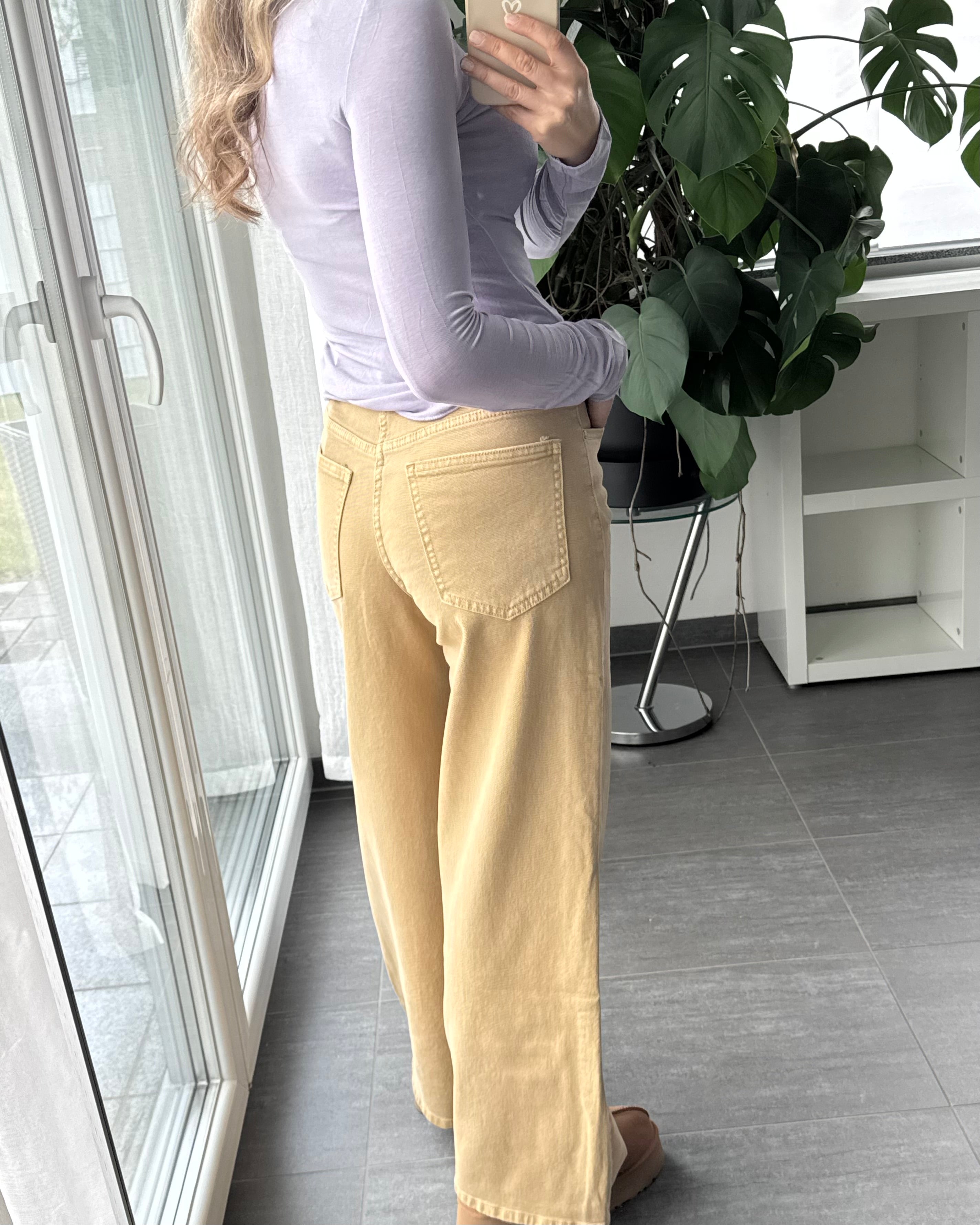 Wide leg stretch Jeans CAMEL