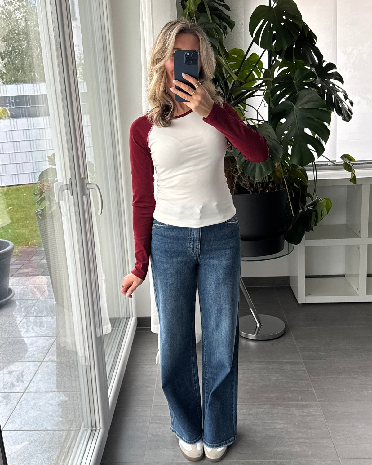 longsleeve Colorblock Bordeaux