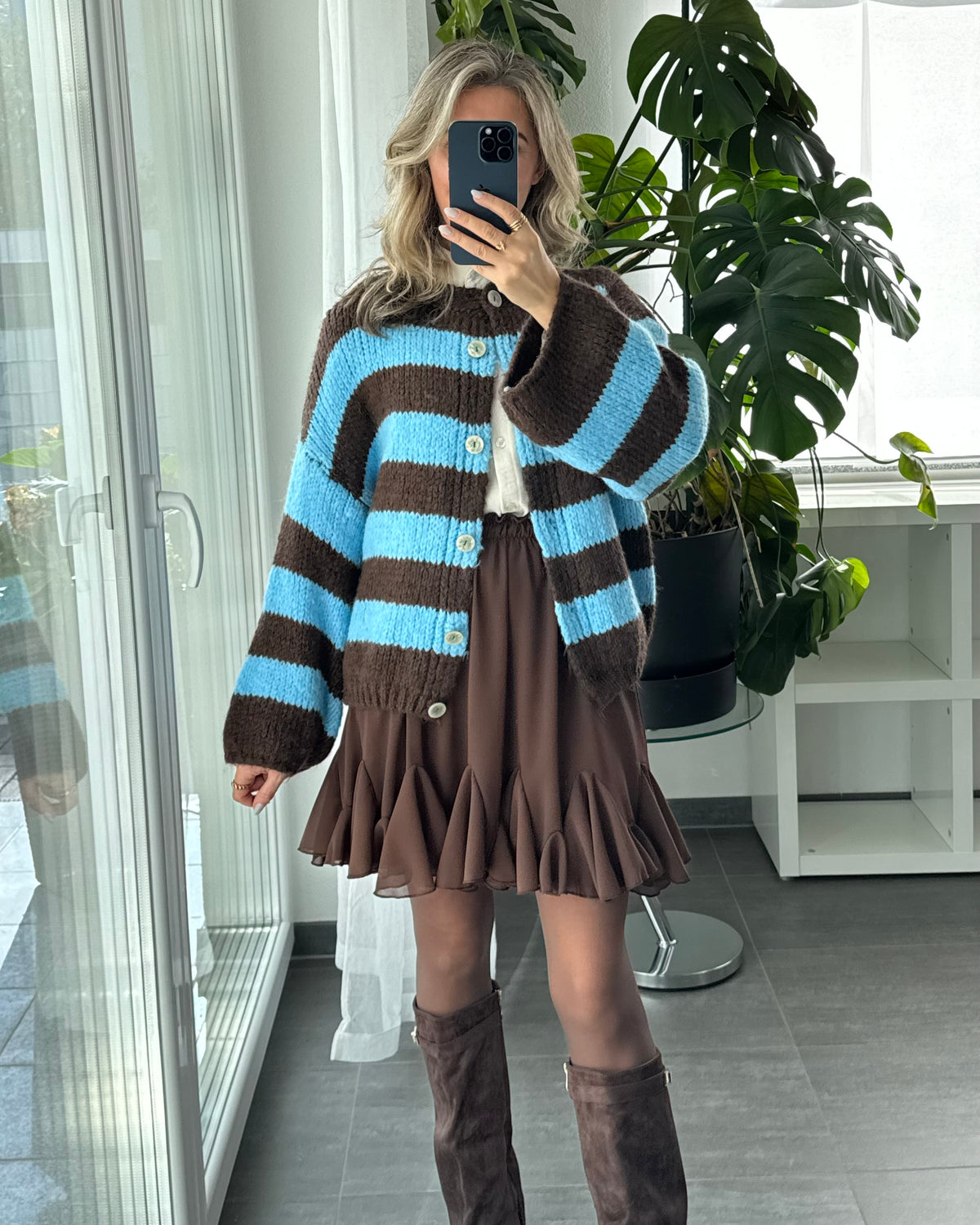 Strickjacke Molly Braun Türkis