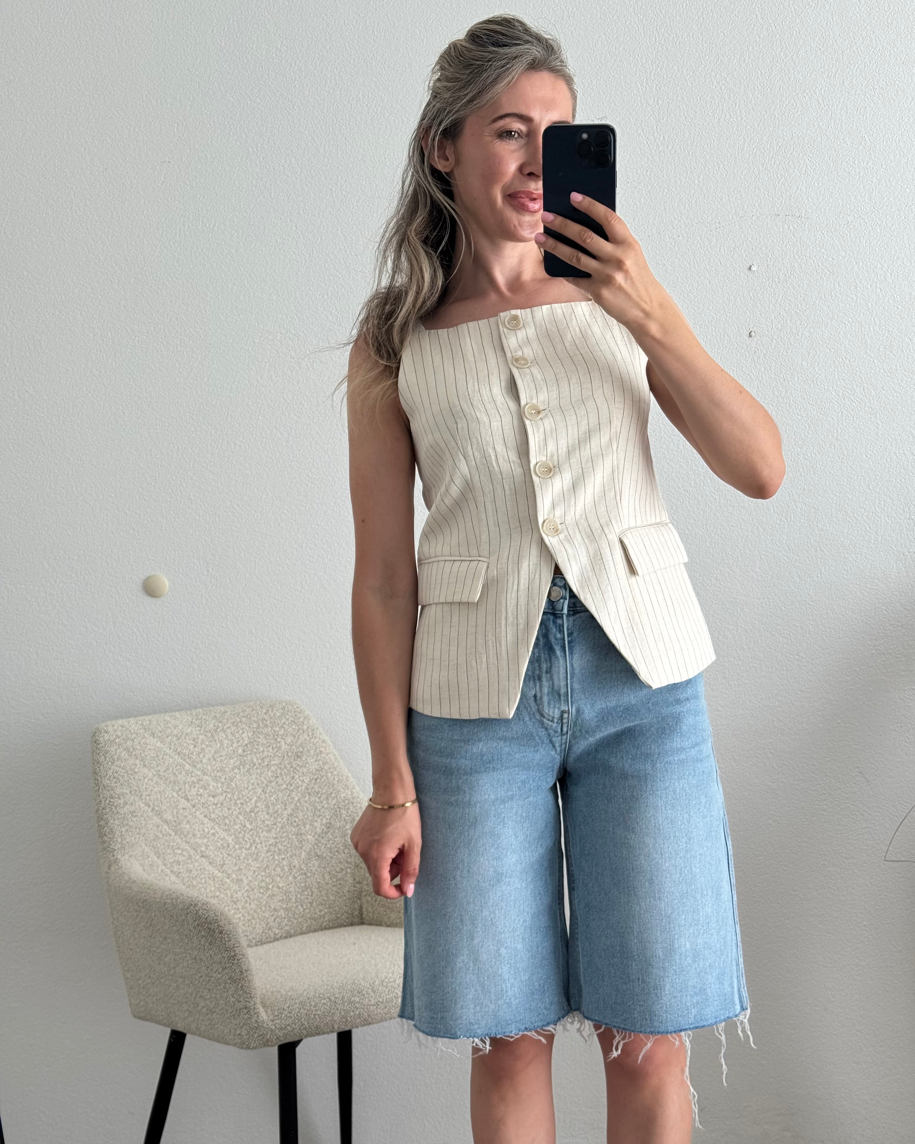 Bermuda Jeans Shorts Hellblau