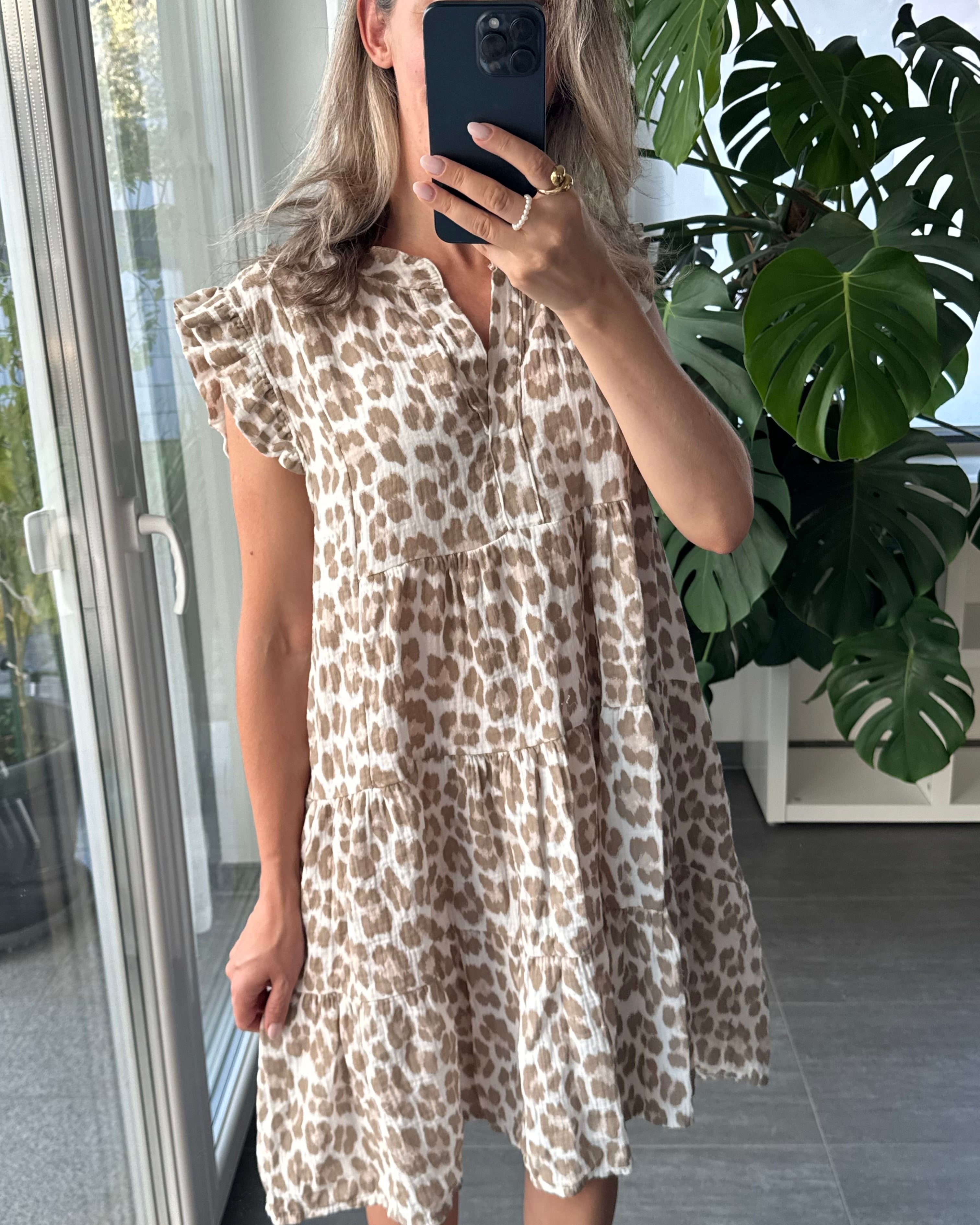 Musselinkleid Leni Leo Beige