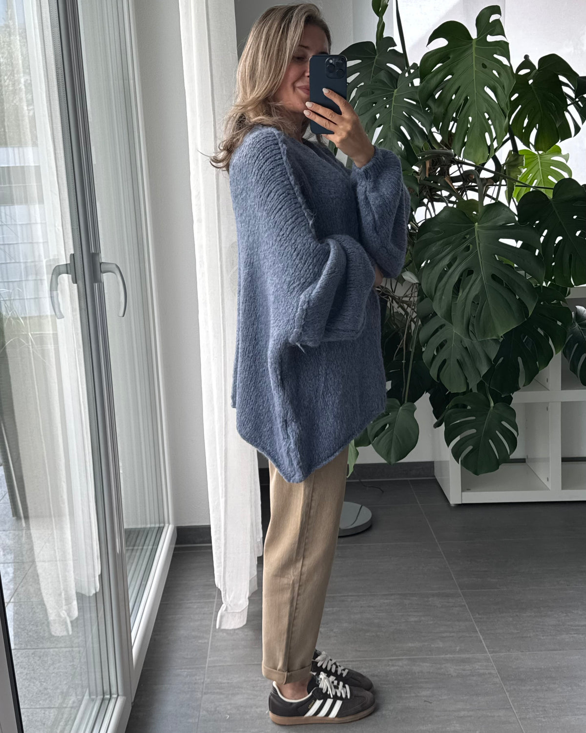 Offener Oversize Cardigan Lea Blau