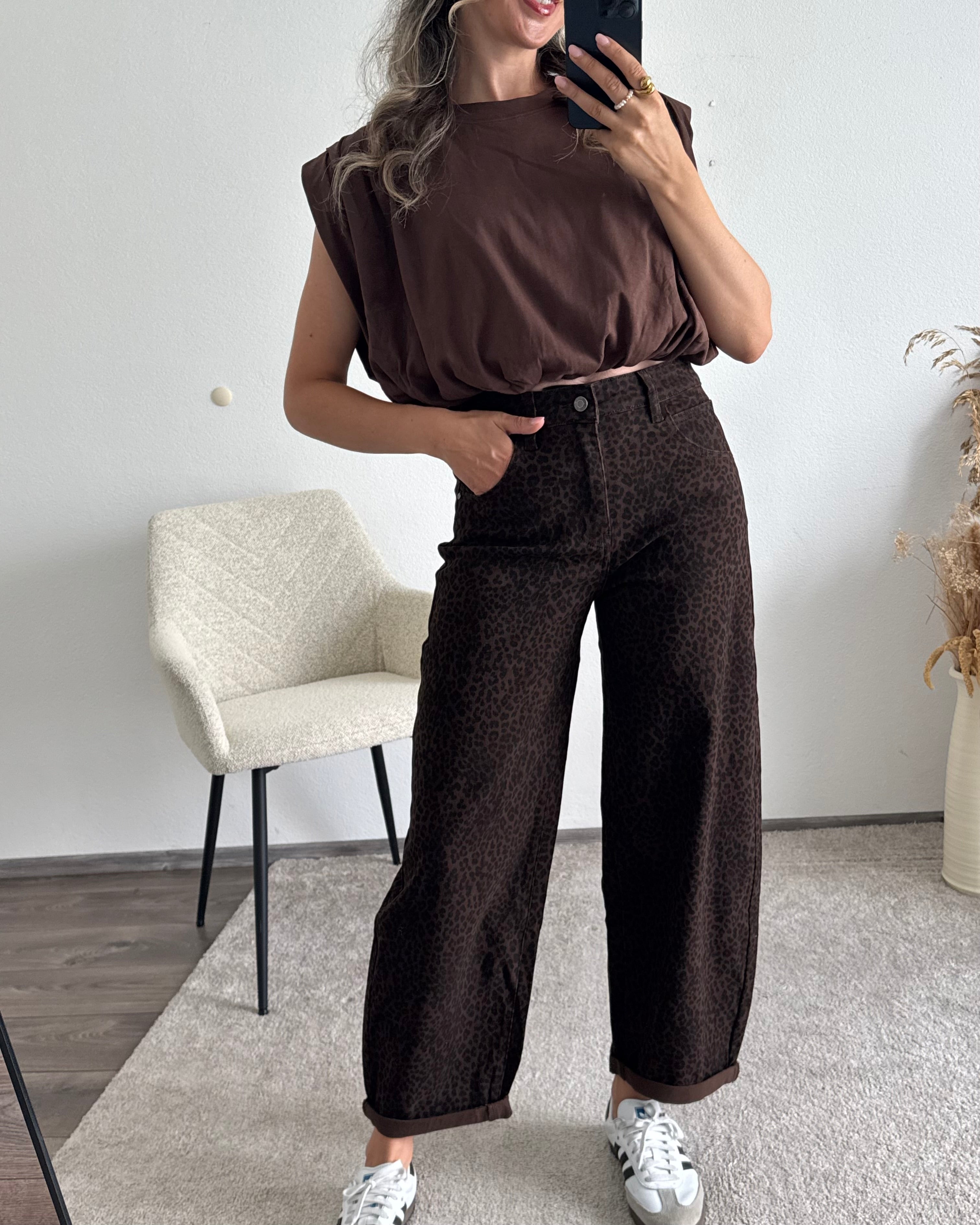 Stretch Balloon Jeans Leo Brown
