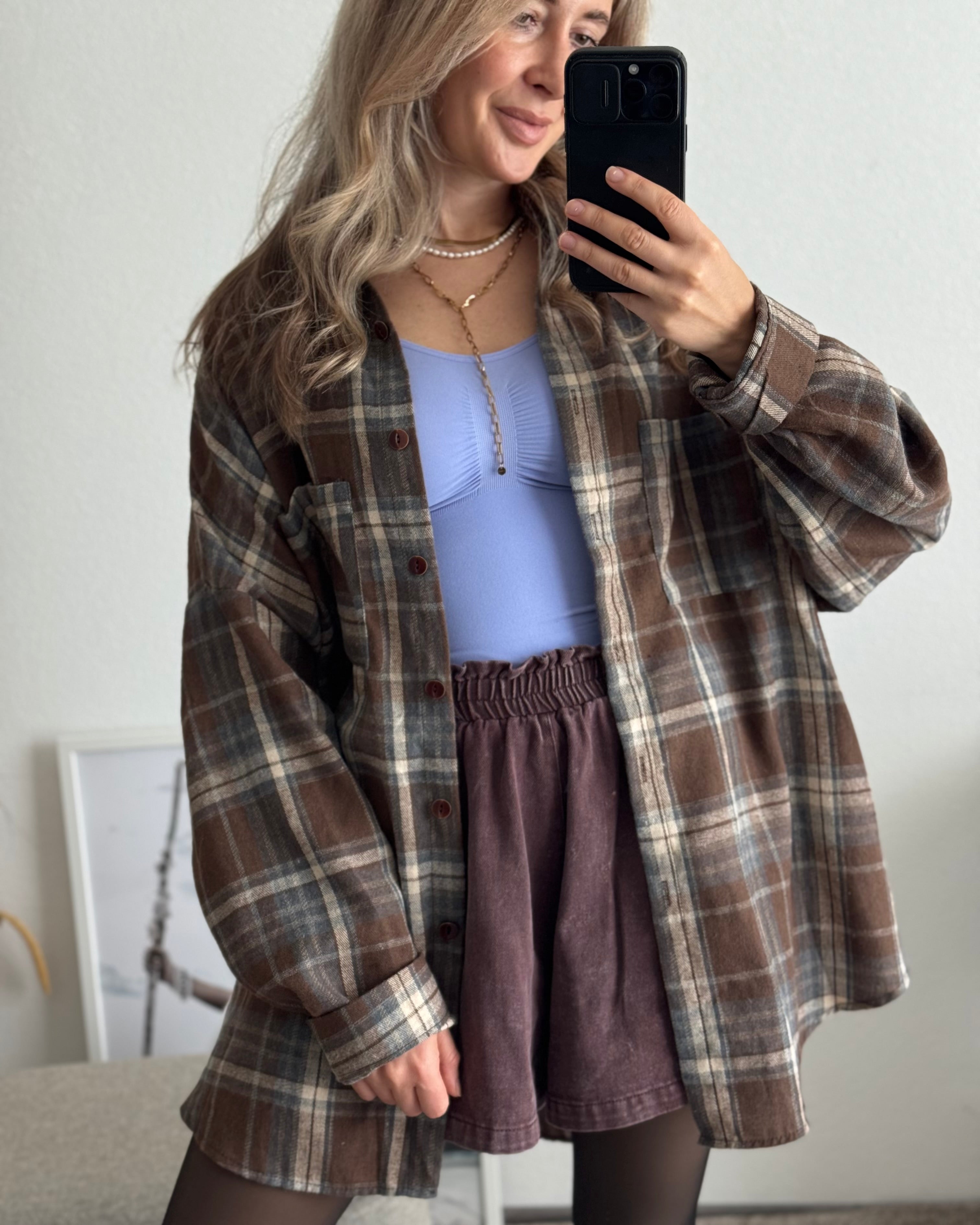 Baumwollhemd mit Karomuster