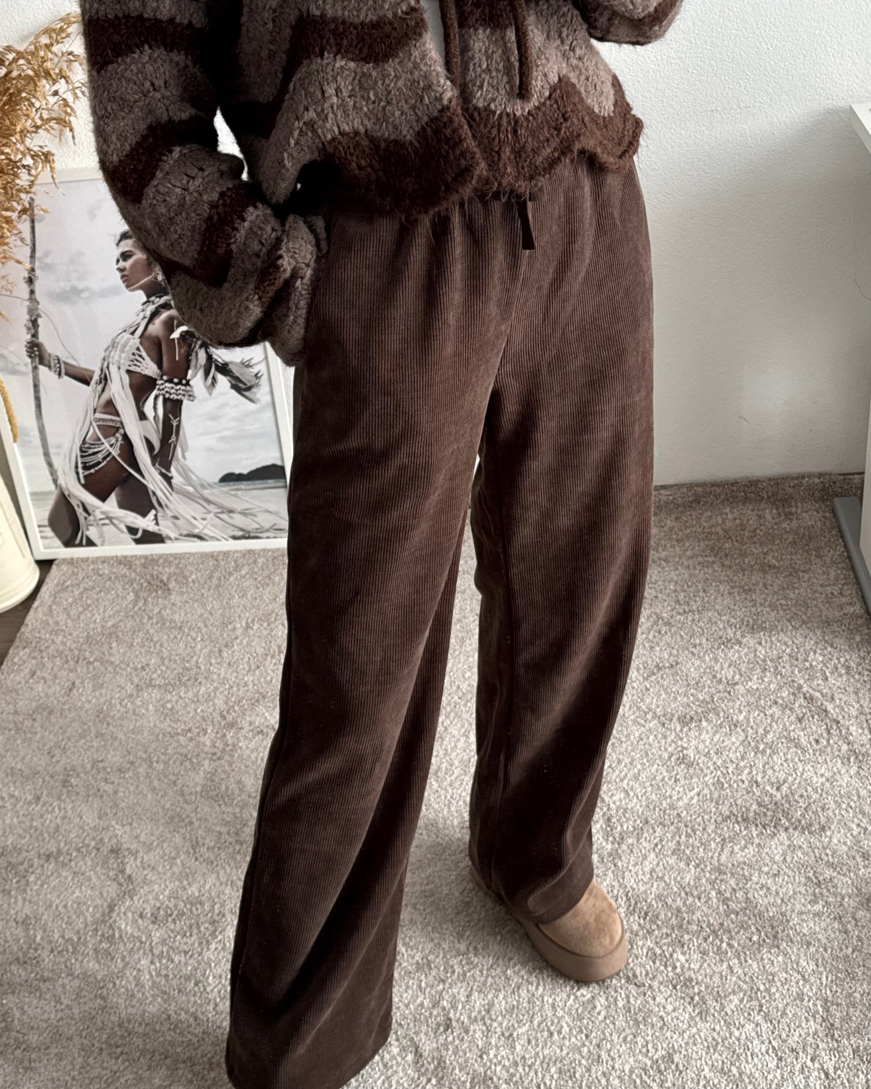 Cordhose SCHOKOBRAUN kürzere Variante