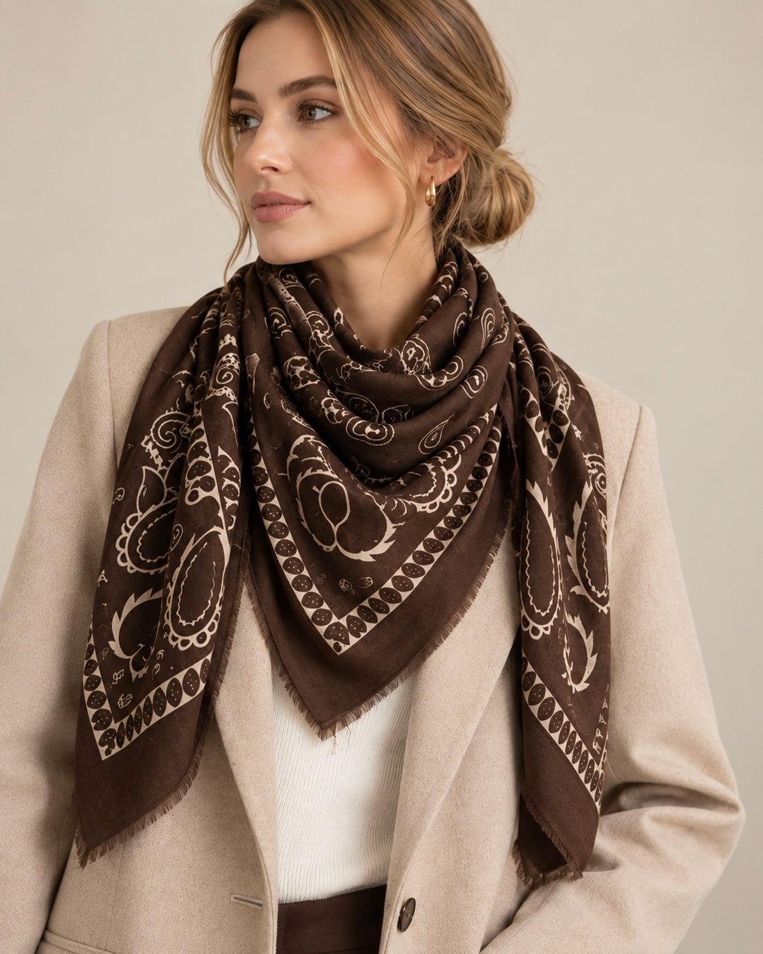 Schal Paisley Braun