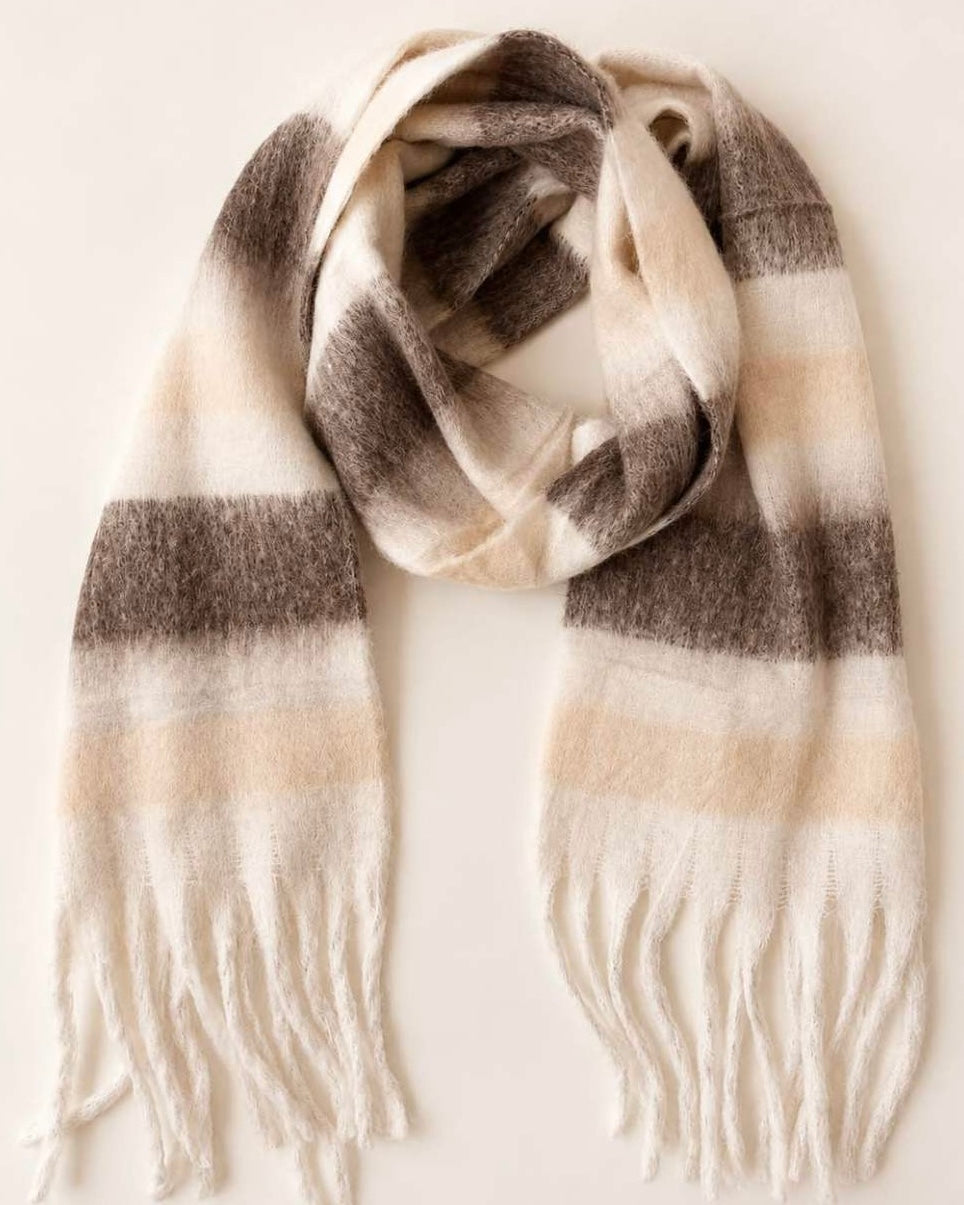 Rosalie Check Schal Beige/Mocha