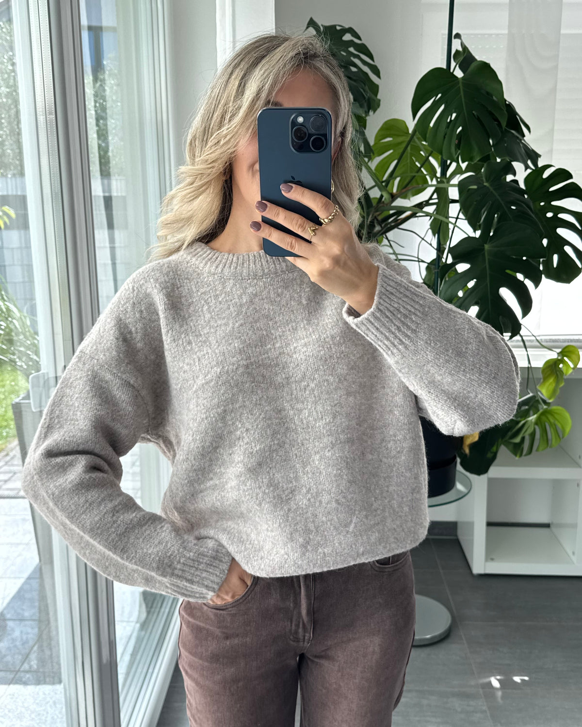 supersoft oversize Pullover Taupe
