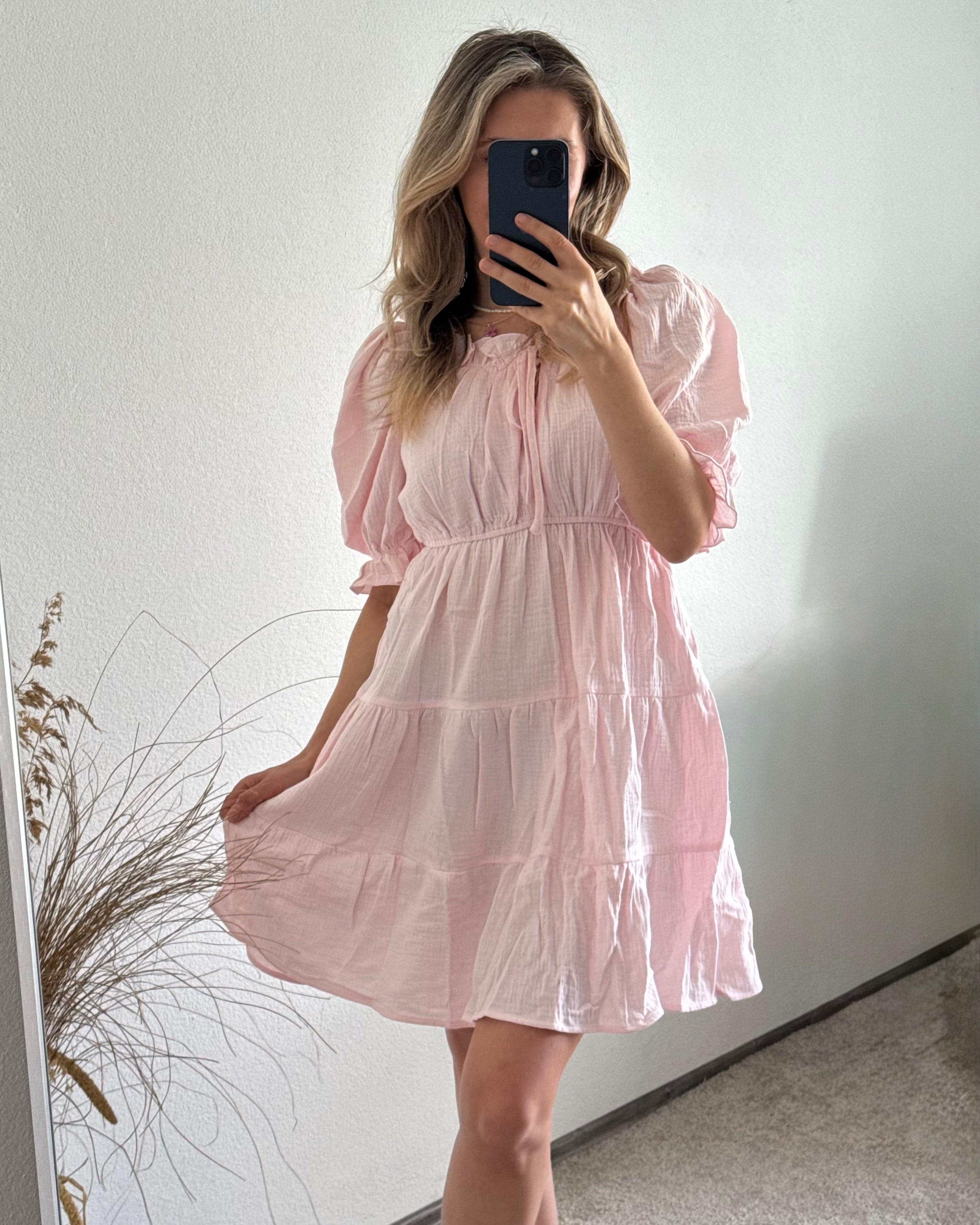 Musselinkleid Frühlingsflüstern Rosa