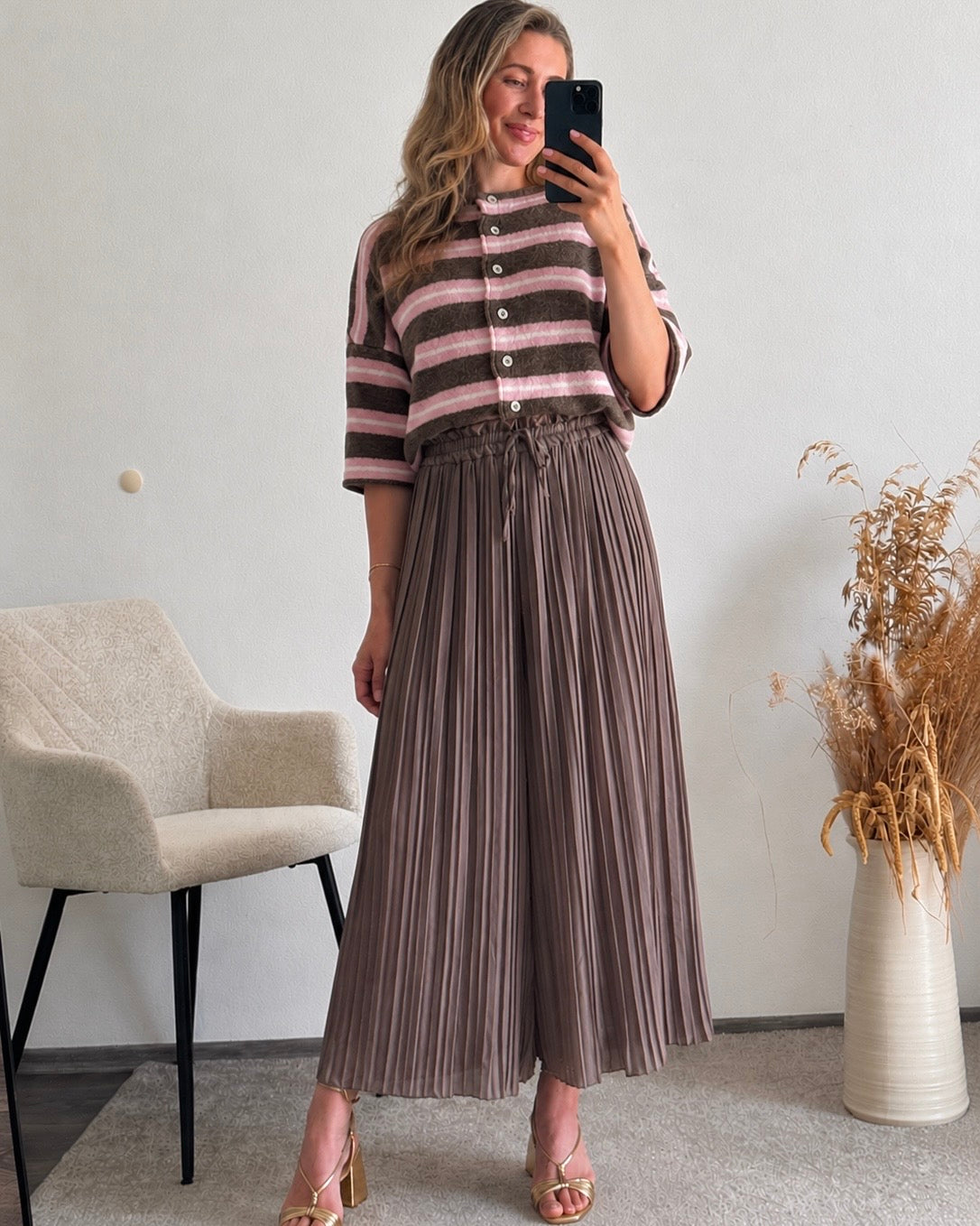 Cardigan Molly Stripes Taupe