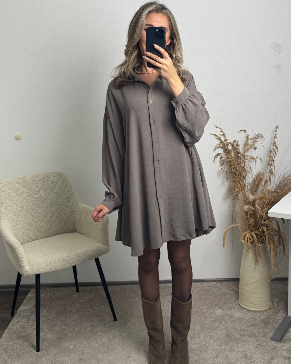 Blusenkleid Marlie Taupe