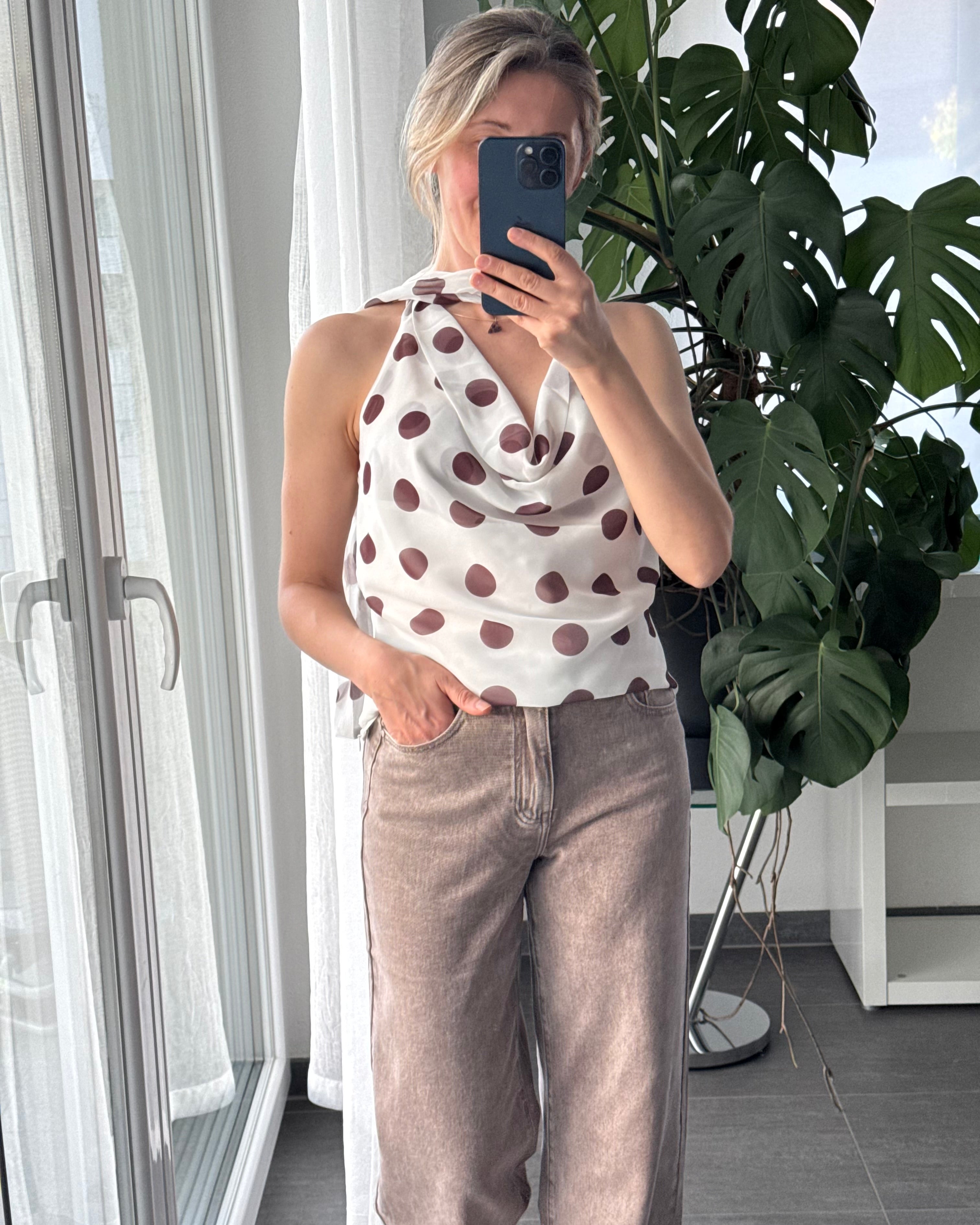 Polka Dots Top weiß