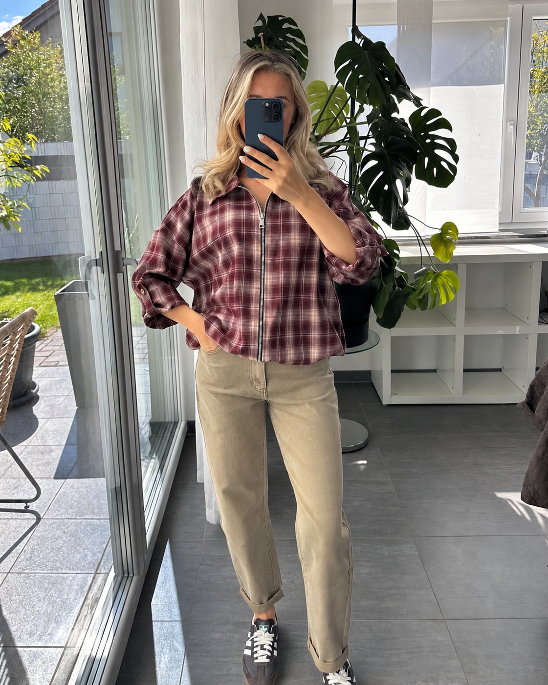 Check Jacket Livia Bordeaux