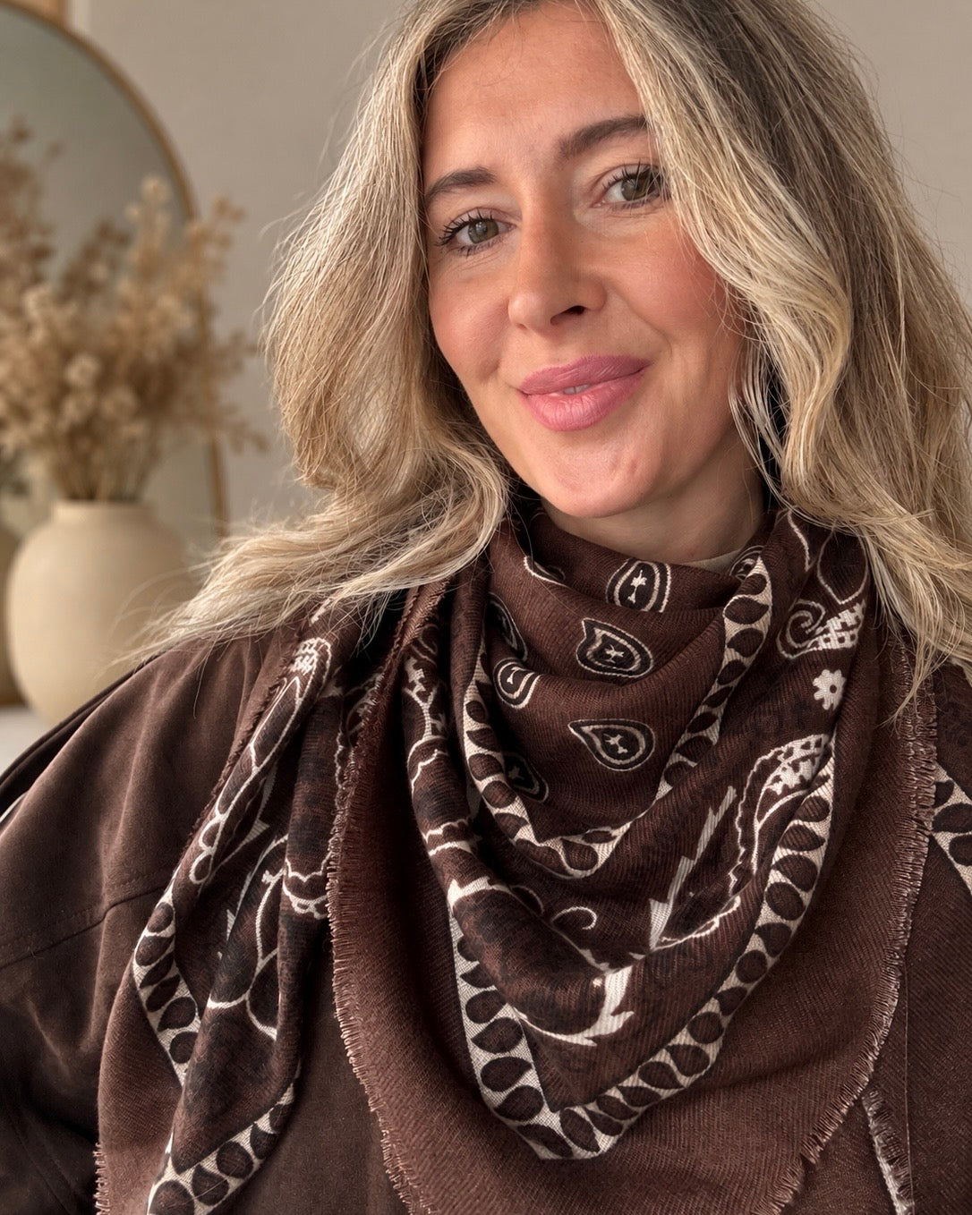 Schal Paisley Braun
