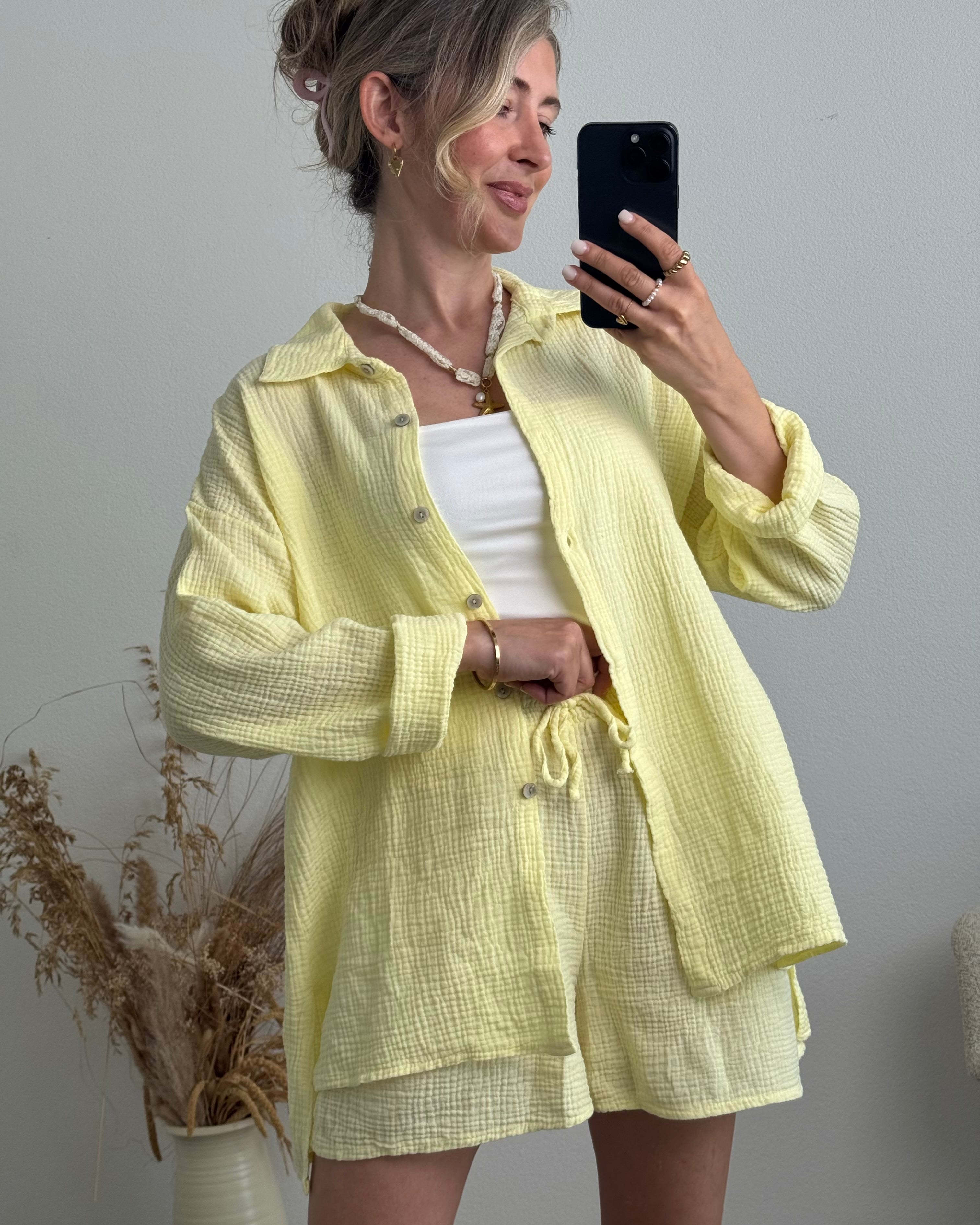 Musselin-Set Butter Yellow