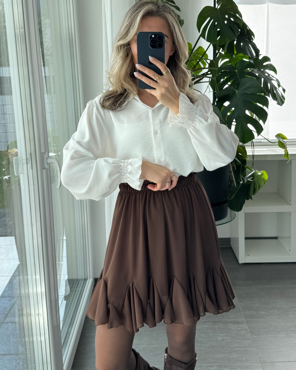 Bluse Marlie Rüschen Weiß