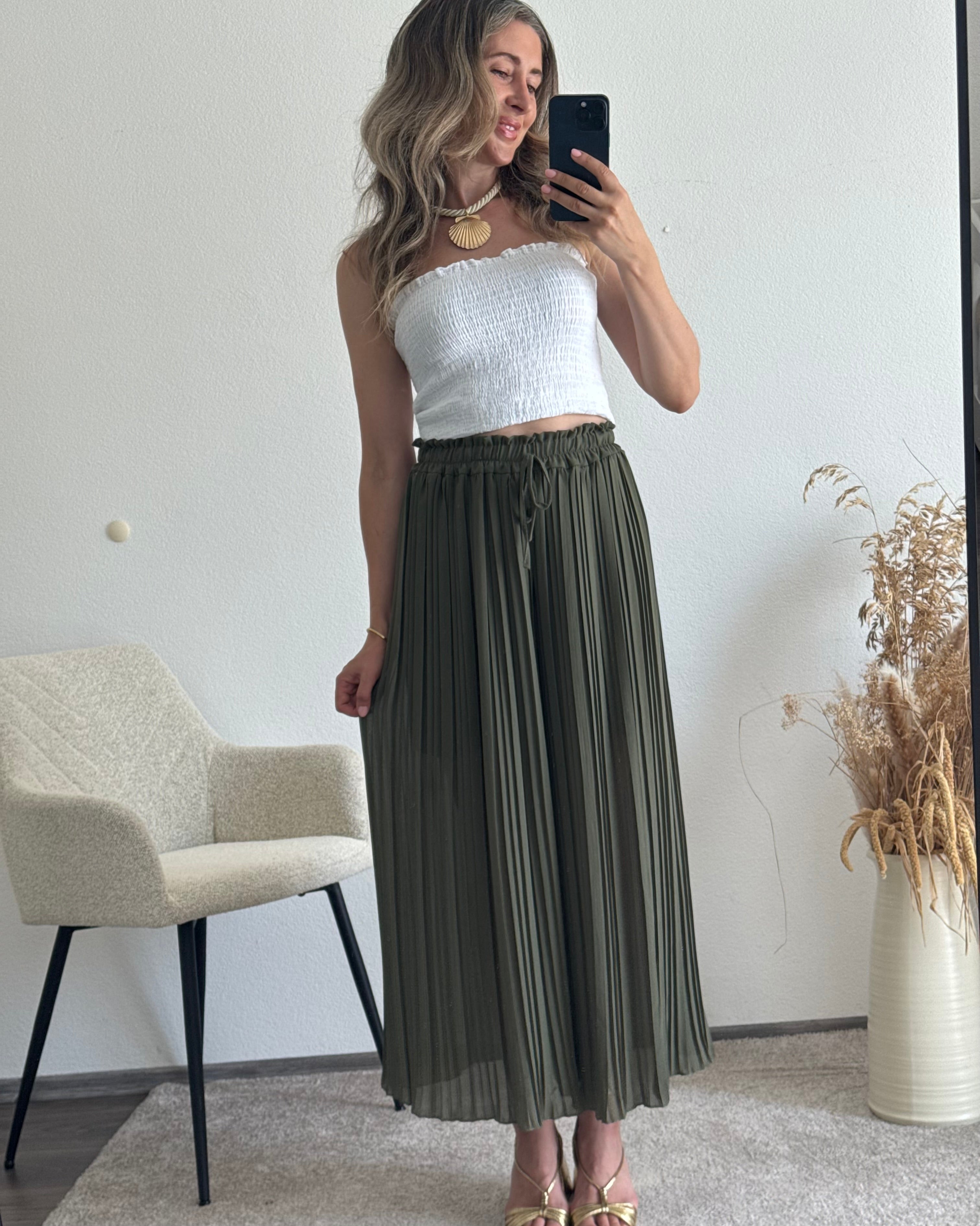 Plisseehose Khaki