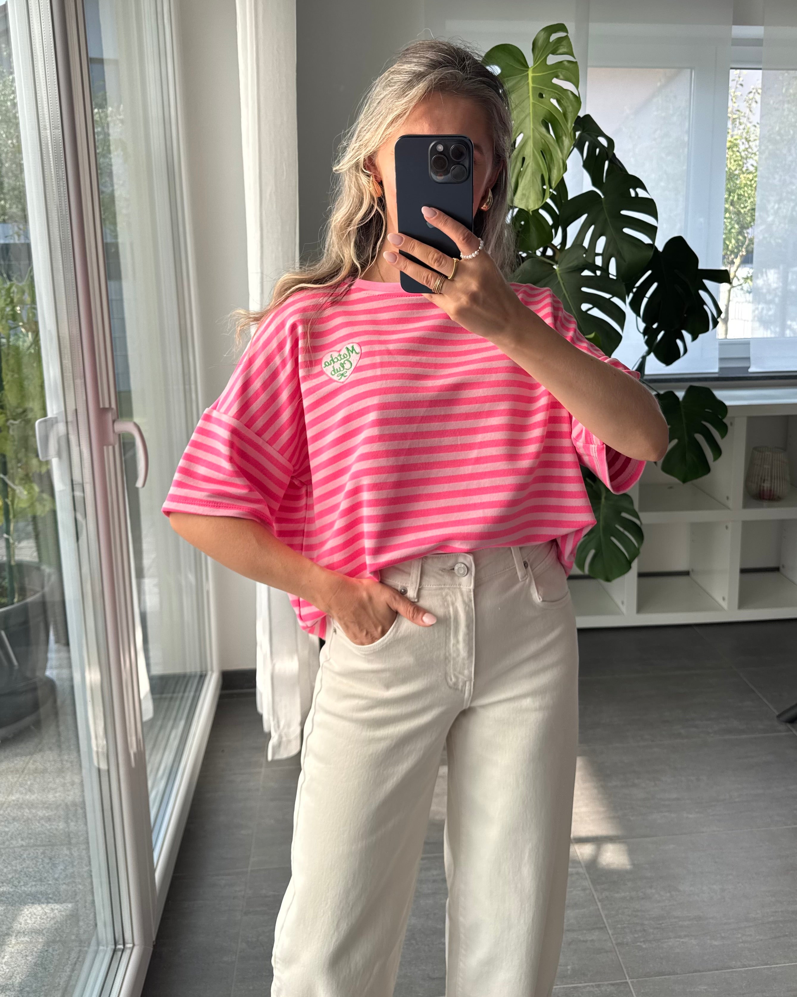 Shirt Streifenliebe Matcha Club Pink