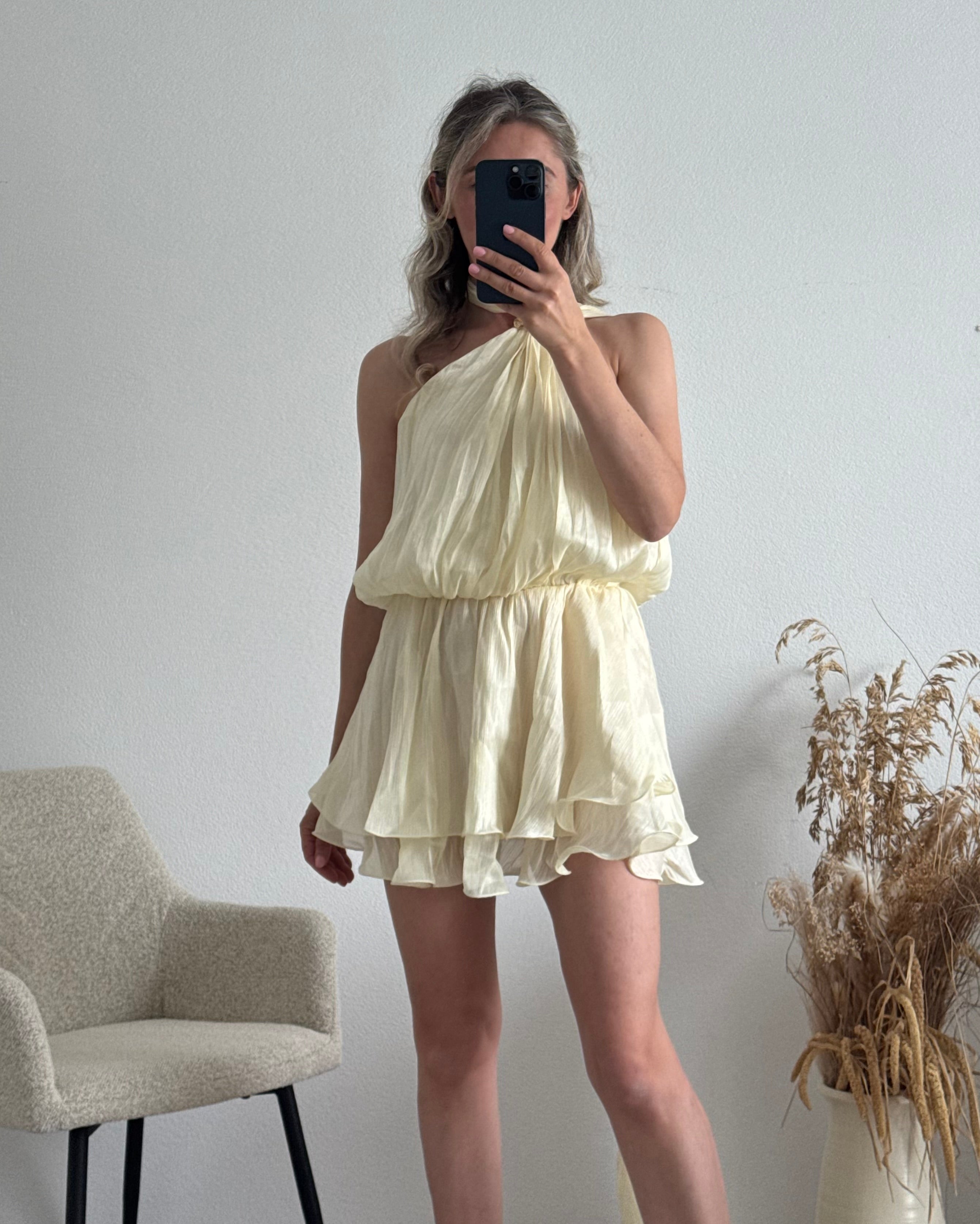 Golden Hour Mini Kleid
 softgelb