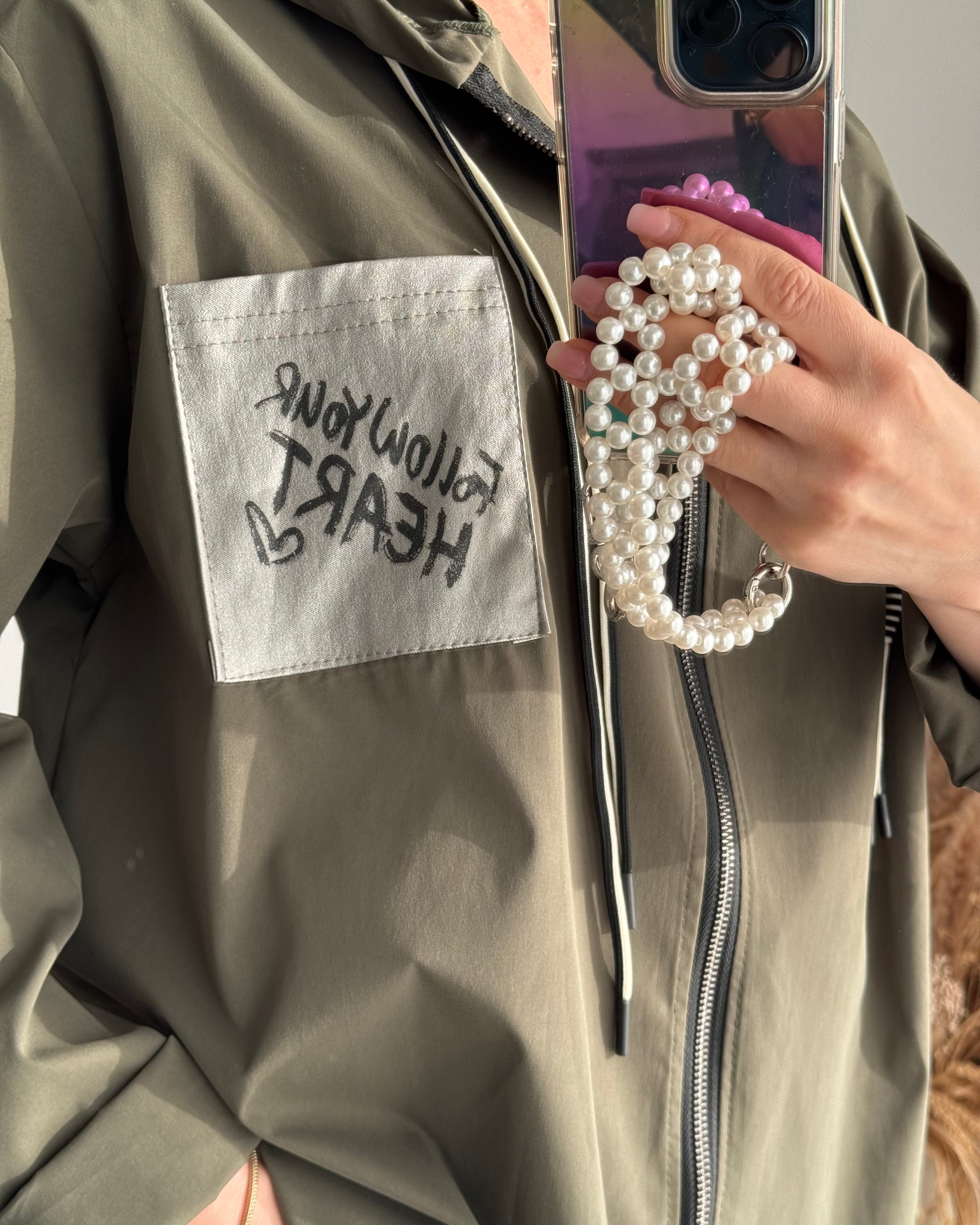Sommerjacke FOLLOW YOUR HEART Khaki